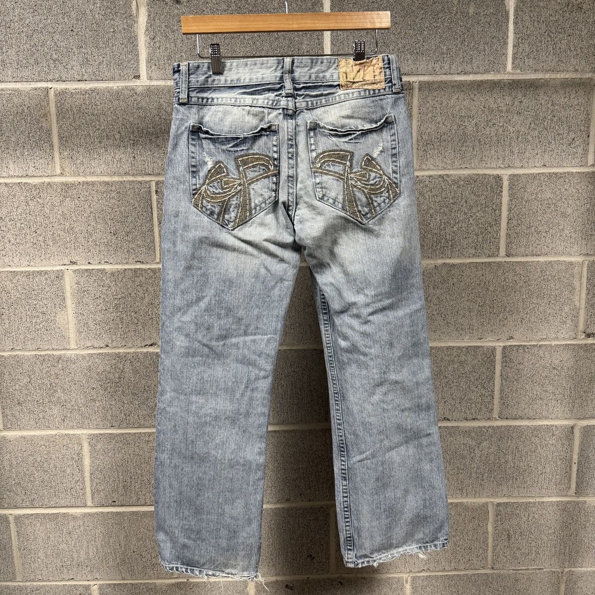 Vintage Y2K Baggy Embroidered Distressed Faded Jeans ERD Grunge Size US 30 / EU 46 - 1 Thumbnail