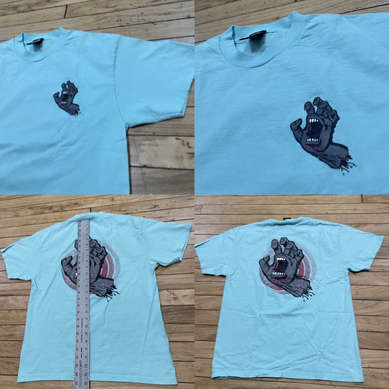 Vintage SANTA CRUZ SKATEBOARDS Shirt Men M Mint Teal HAND EYE Graphic Tee Size US M / EU 48-50 / 2 - 10 Thumbnail