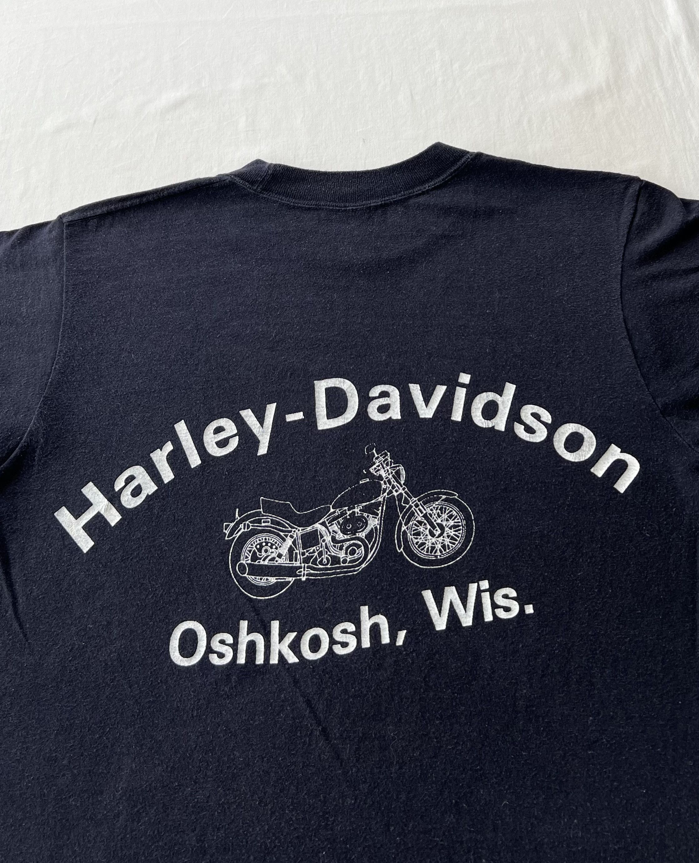 Harley Davidson Vintage 70s 80s Harley Davidson Oshkosh Wisconsin USA Tshirt Size US M / EU 48-50 / 2 - 13 Thumbnail