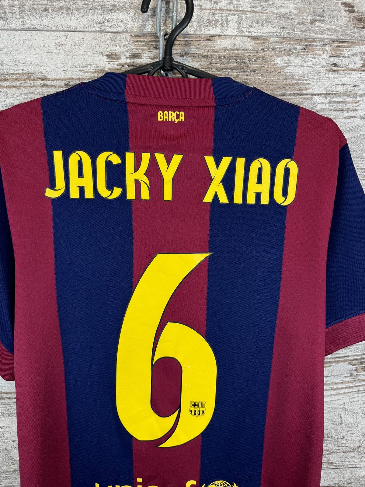 Nike Mens Nike FC Barcelona Jacky Xiao 6 T-shirt soccer jersey Size US S / EU 44-46 / 1 - 13 Thumbnail