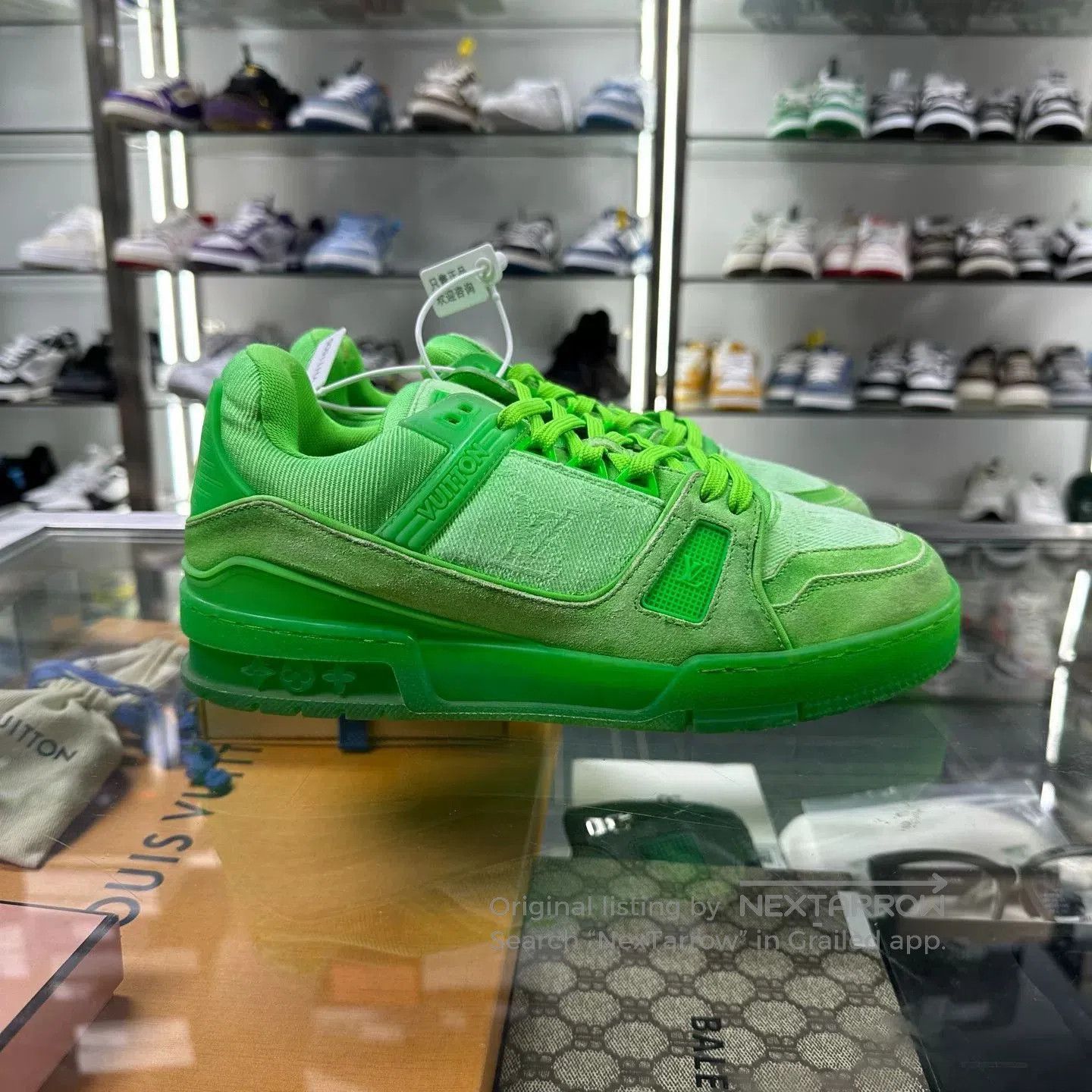 Louis Vuitton lv trainer bright green sneakers size uk5.5. Size US 6.5 / EU 39-40 - 2 Thumbnail