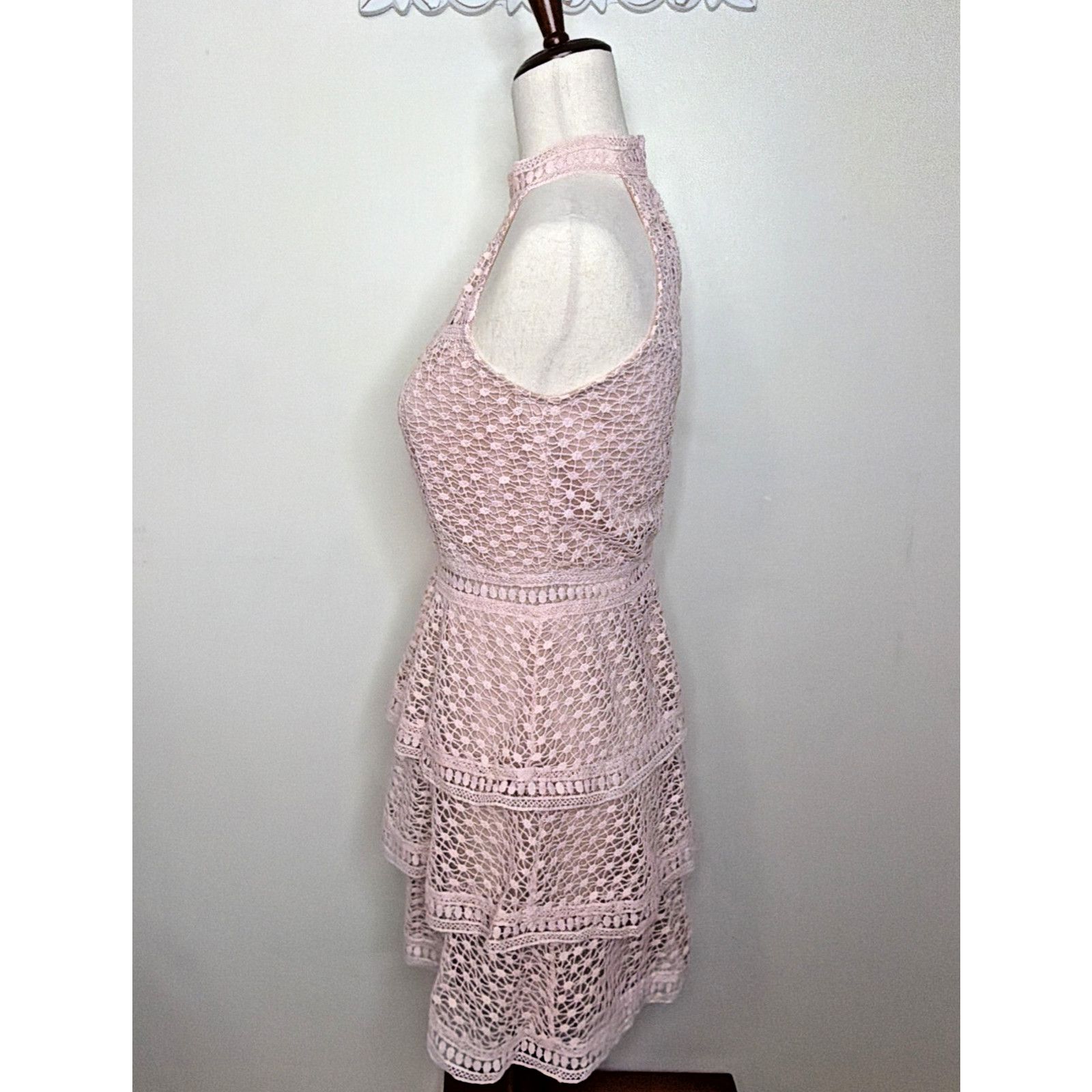 Other AX PARIS size 10 Fits size 8 Model High Neck LaceDress PINK Size L / US 10 / IT 46 - 7 Thumbnail
