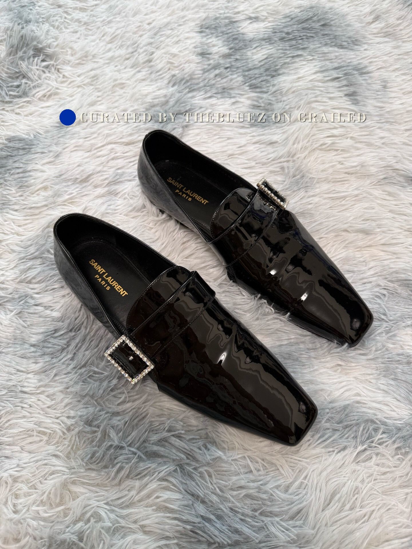 Saint Laurent Paris Saint Laurent Diamond-Studded Patent Leather