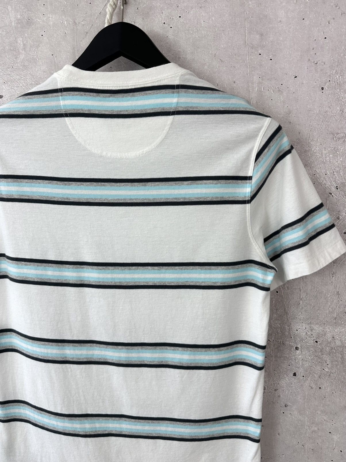 Barbour Barbour Tailored Fit White Stripped Cotton Short Sleeve Tee Size US S / EU 44-46 / 1 - 7 Thumbnail