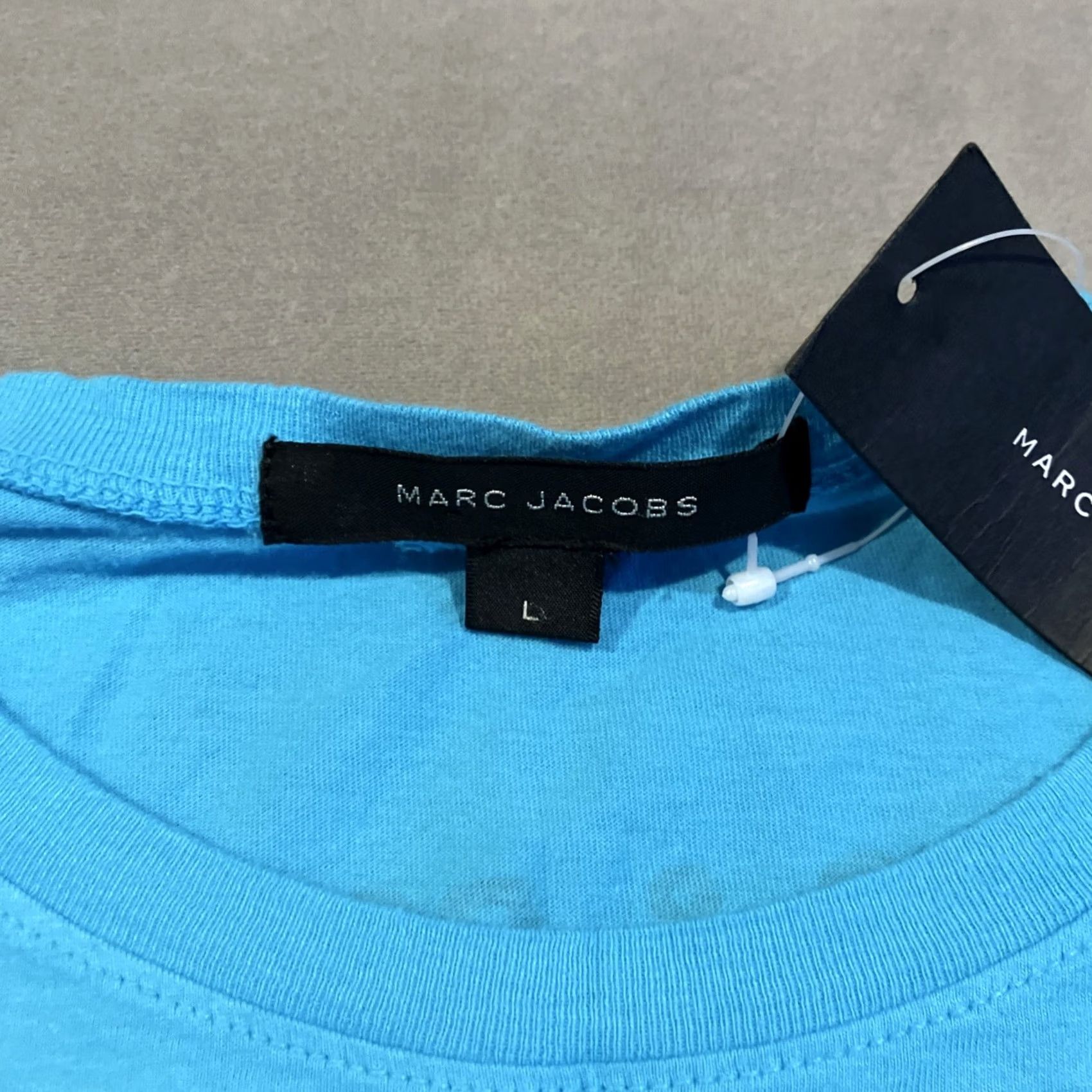 Marc Jacobs Marc Jacobs T-Shirt LRG Blue Graphic Tee 100% Cotton PROTECT THE SKIN YOU'RE IN HELENA CHRISTENSEN Mens Size US L / EU 52-54 / 3 - 4 Thumbnail
