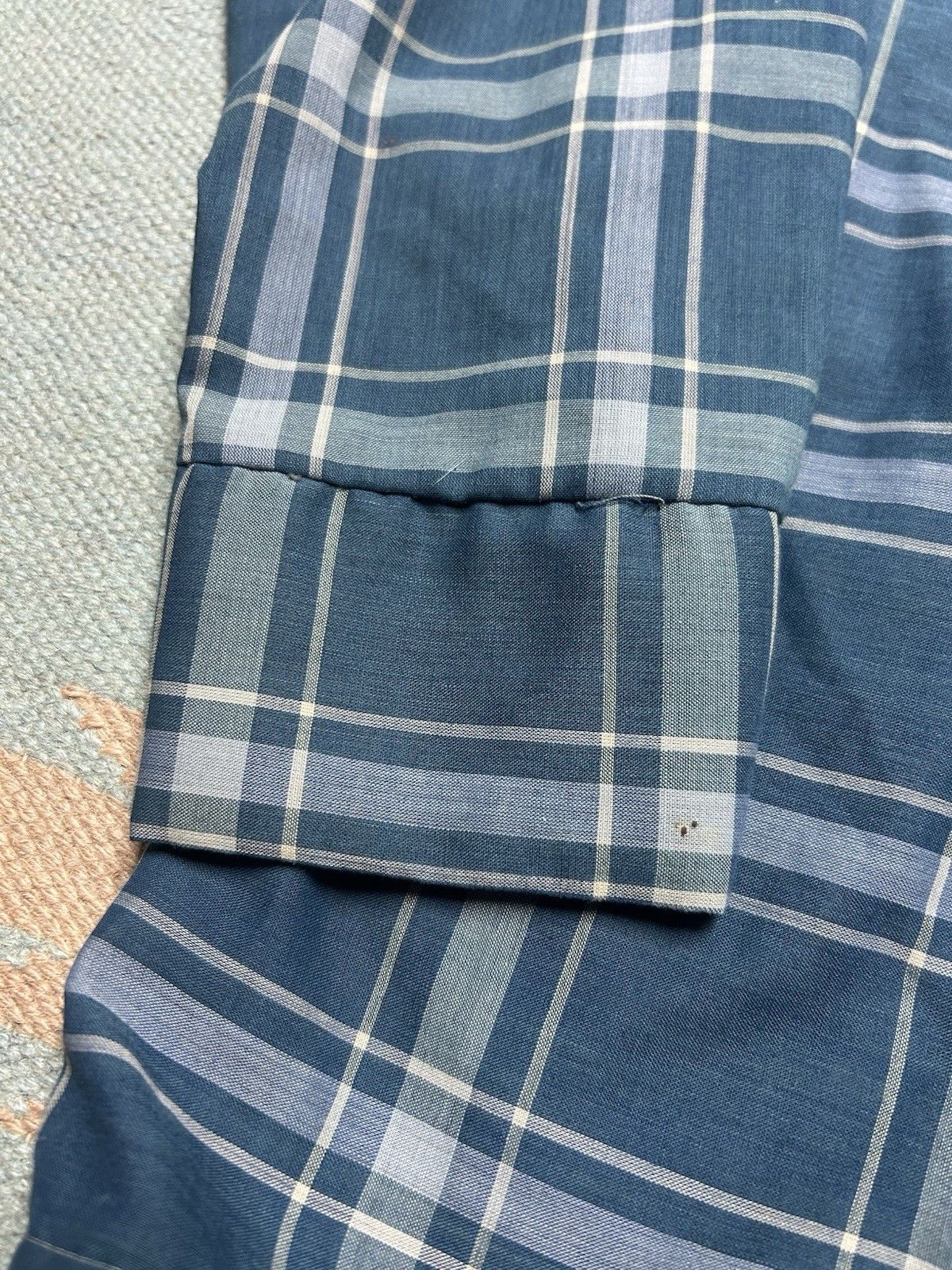 Vintage Vtg 1960s button shirt poly cotton lightweight plaid large Size US L / EU 52-54 / 3 - 8 Thumbnail
