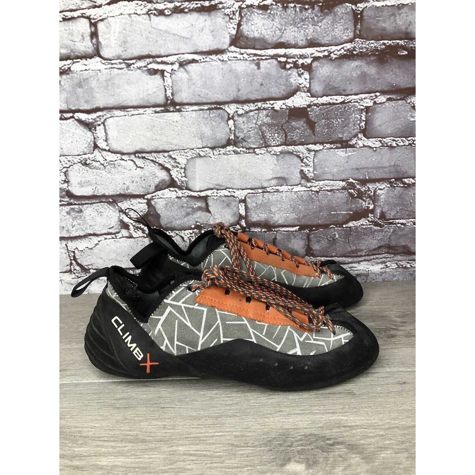 Other Climb X Grey Synthetic Orange Lace Black Climbing Shoes Men Size US 11 / EU 44 - 10 Thumbnail