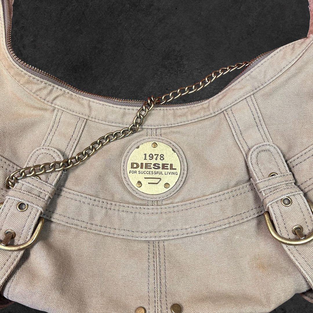 Vintage Diesel 1978 Canvas Hobo Bag Beige Khaki Y2K Archive