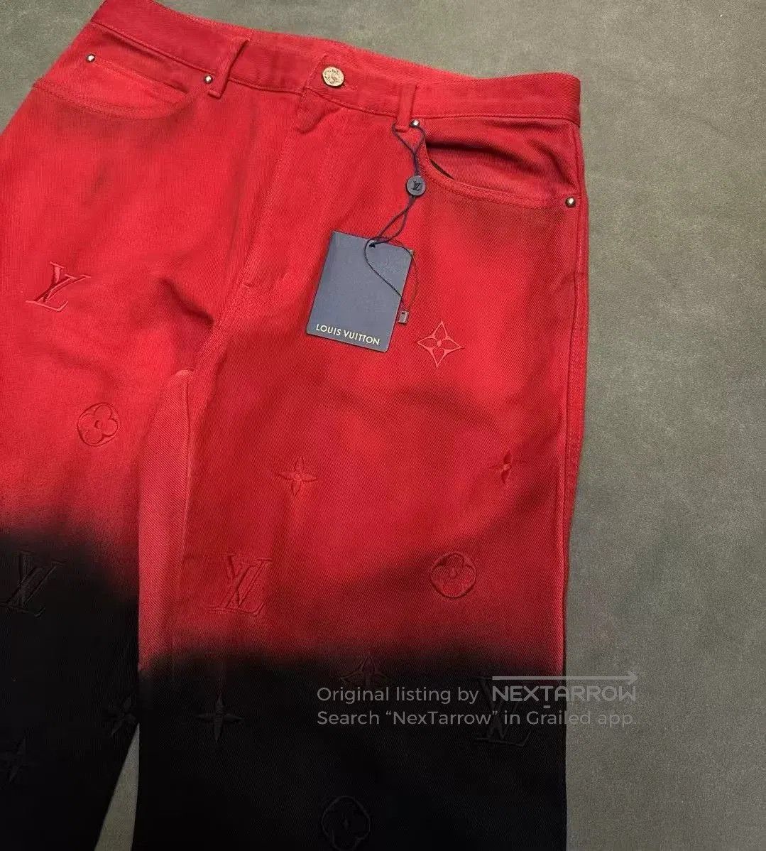 Louis Vuitton Louis Vuitton Gradient Logo Embroidered Straight Jeans. Size US 32 / EU 48 - 3 Thumbnail
