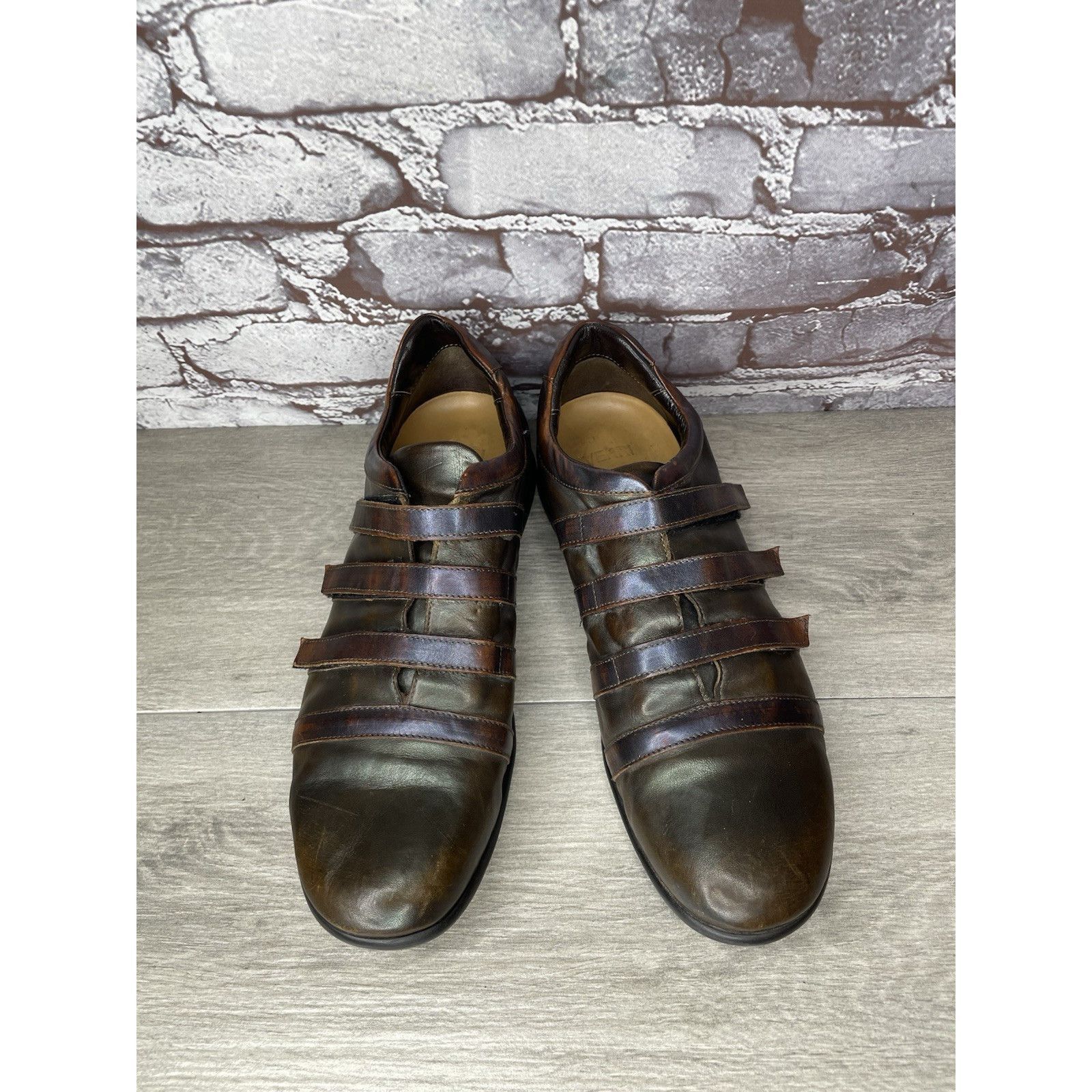 VERRI Bruno Verri Brown Leather Metallic Fashion Shoes Sneakers Me Size US 9 / EU 42 - 14 Thumbnail