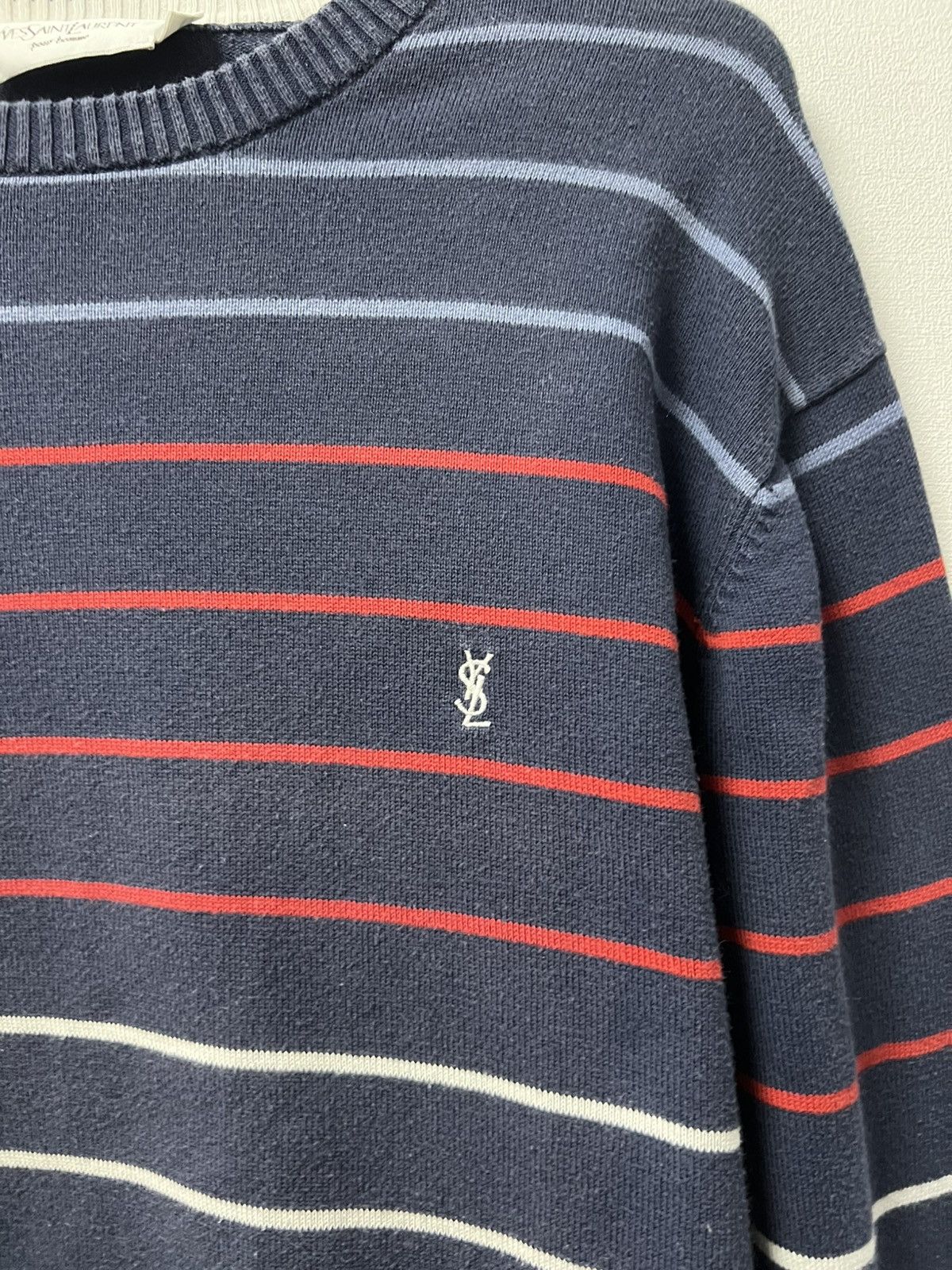 Yves Saint Laurent Vintage YSL Yves Saint Laurent Stripped Sweatshirt Size US M / EU 48-50 / 2 - 4 Thumbnail