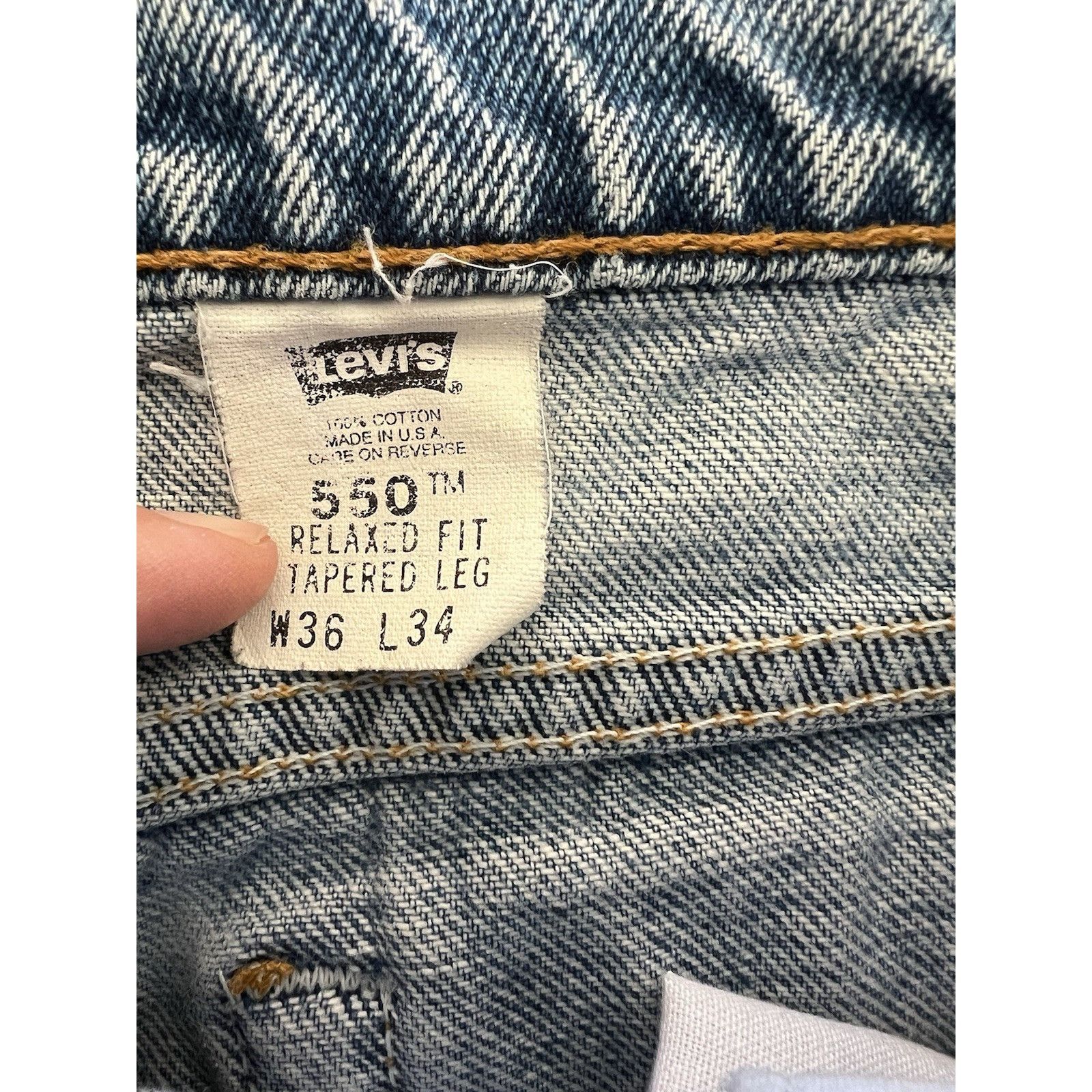 Levi's Vintage Levi’s 550 Blue Denim Jeans Size 34x34 Relax Fit Tap Size US 34 / EU 50 - 4 Thumbnail