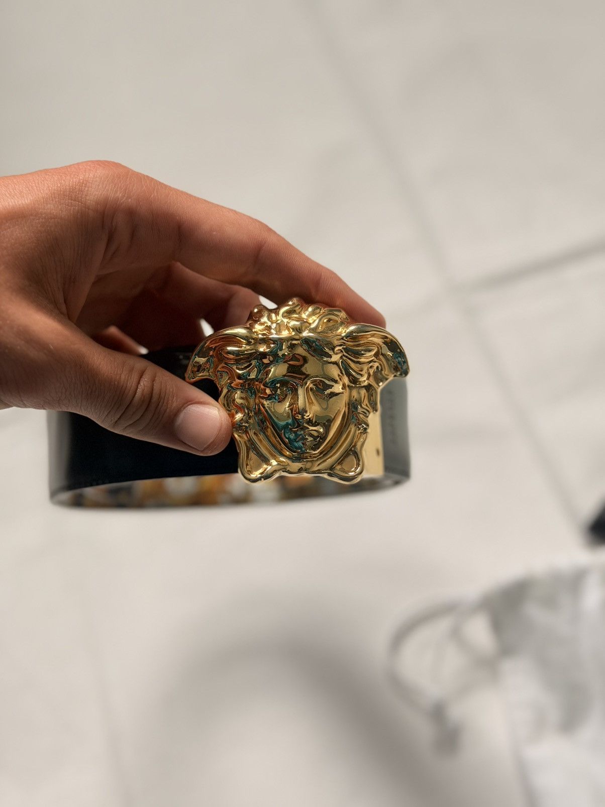 Versace Versace Medusa Reversible Baroque Leather Belt Made In Italy Size 32 - 8 Thumbnail