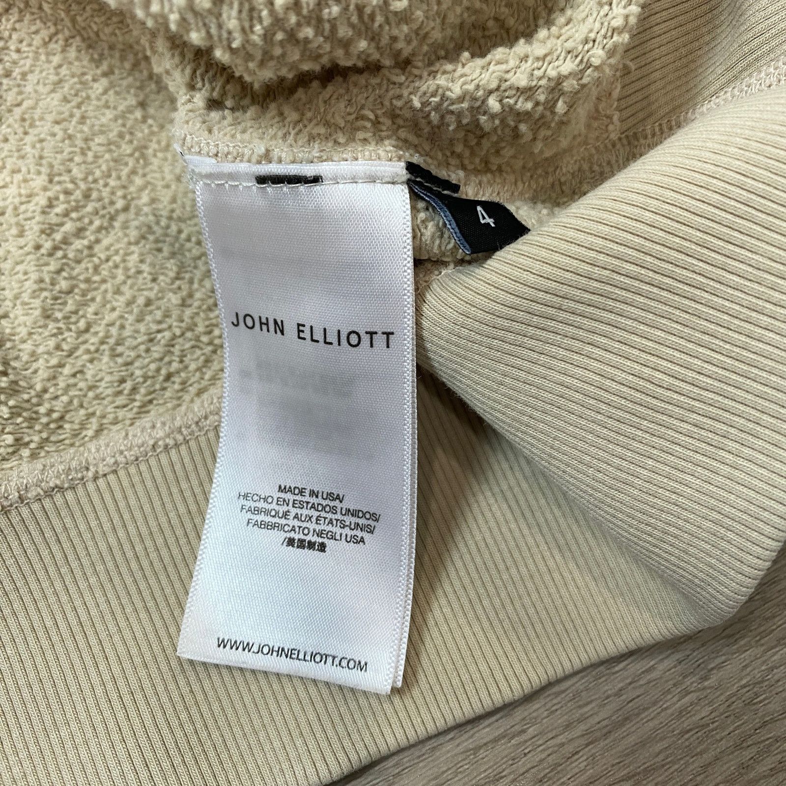 John Elliott John Elliot Replica Vintage Pullover Hoodie Cream Men's XL Size US XL / EU 56 / 4 - 6 Thumbnail