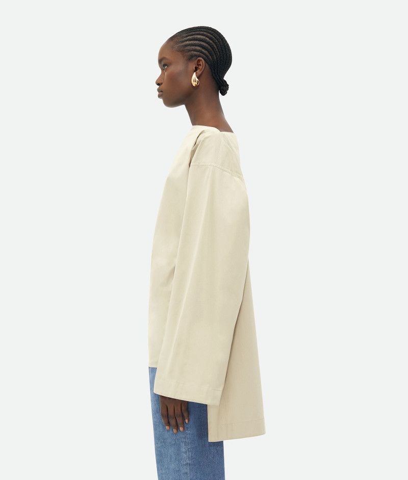 Bottega Veneta o1n1vont1225 Cotton Silk Top in Cream Size S / US 4 / IT 40 - 2 Thumbnail