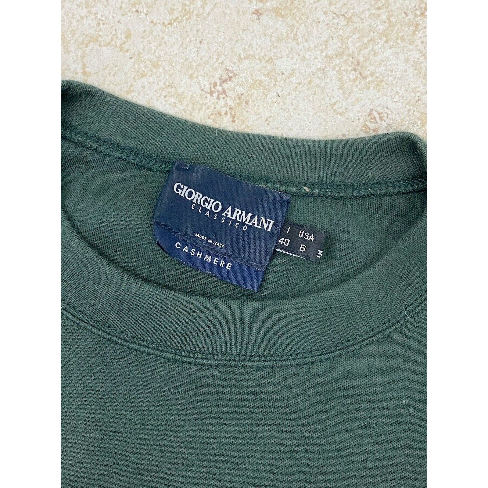 Giorgio Armani Giorgio Armani Cashmere Shirt Green Classico Crew Neck Top 6 Size M / US 6-8 / IT 42-44 - 5 Thumbnail