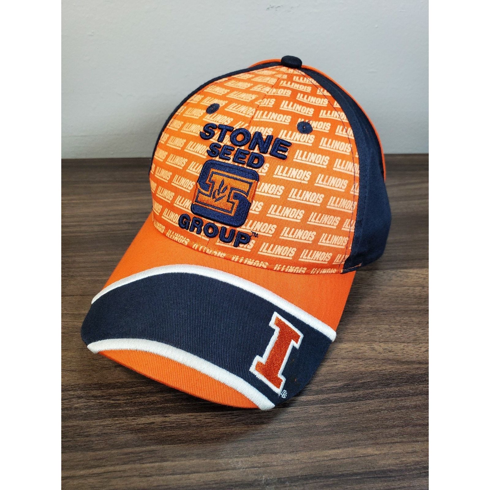 NCAA Illinois Fightin Illini STONE SEED GROUP Hat Farming Ag Size ONE SIZE - 1 Thumbnail