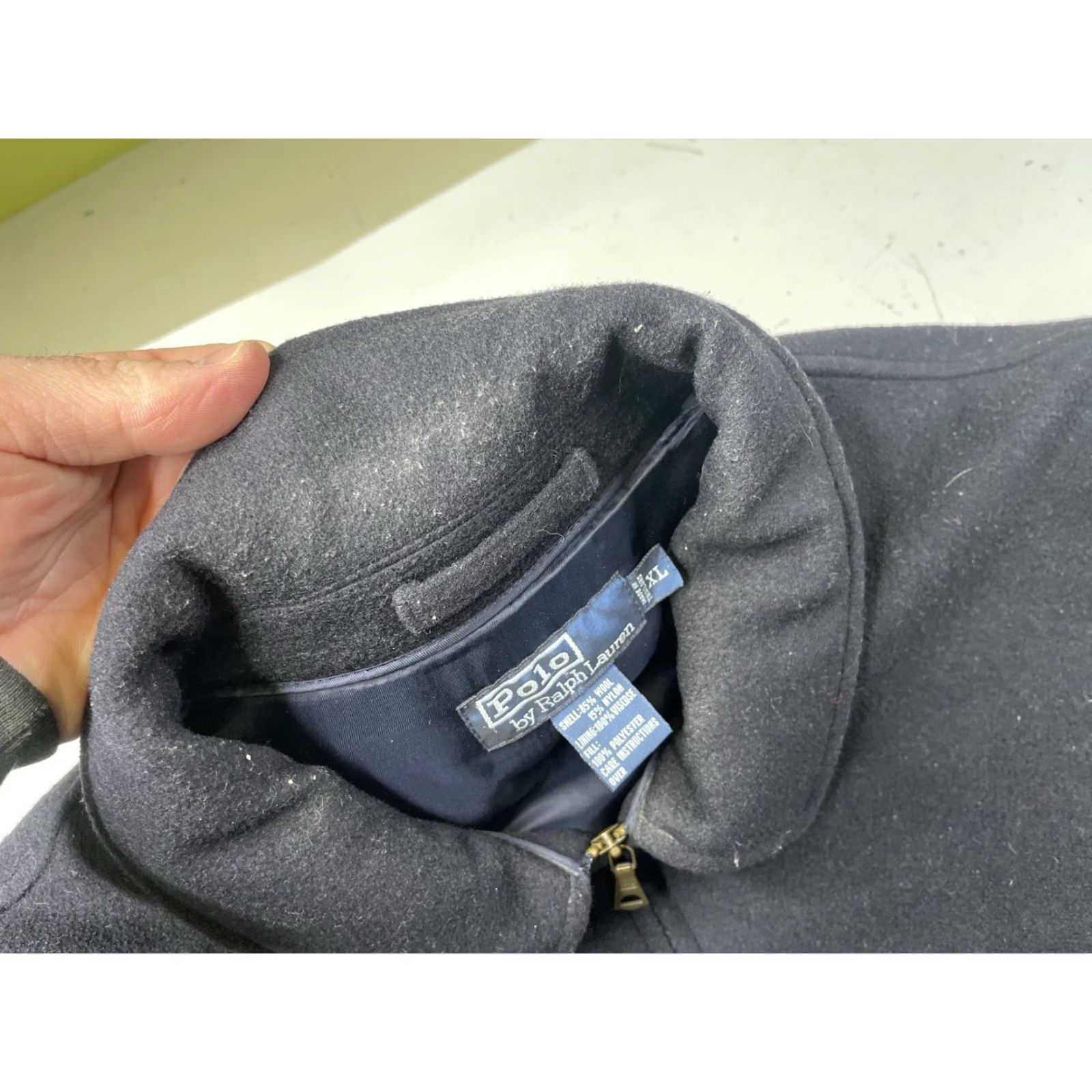 Polo Ralph Lauren Vintage Polo Ralph Lauren Jacket Mens XL Navy Wool Heavyweight Full Zip Lined Bespoke Bomber Coat Size US XL / EU 56 / 4 - 7 Thumbnail