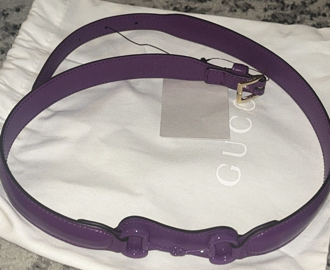 Gucci Gucci Horsebit Leather Belt Purple size 75 Size ONE SIZE - 3 Thumbnail