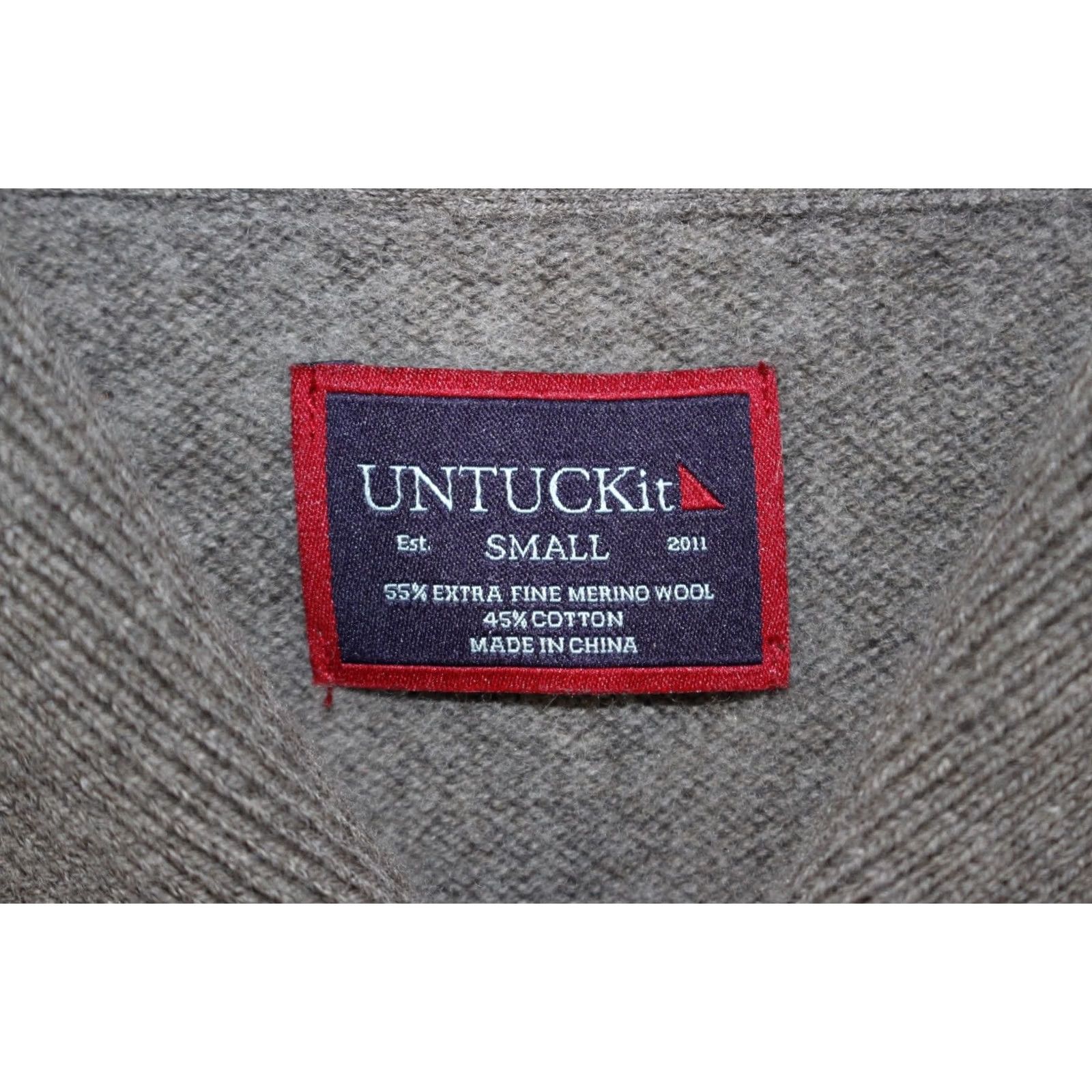 UNTUCKit UNTUCKit Sweater Men's S Van Douzer Merino Wool Blend Shawl Collar 40316 Brown Size US S / EU 44-46 / 1 - 4 Thumbnail