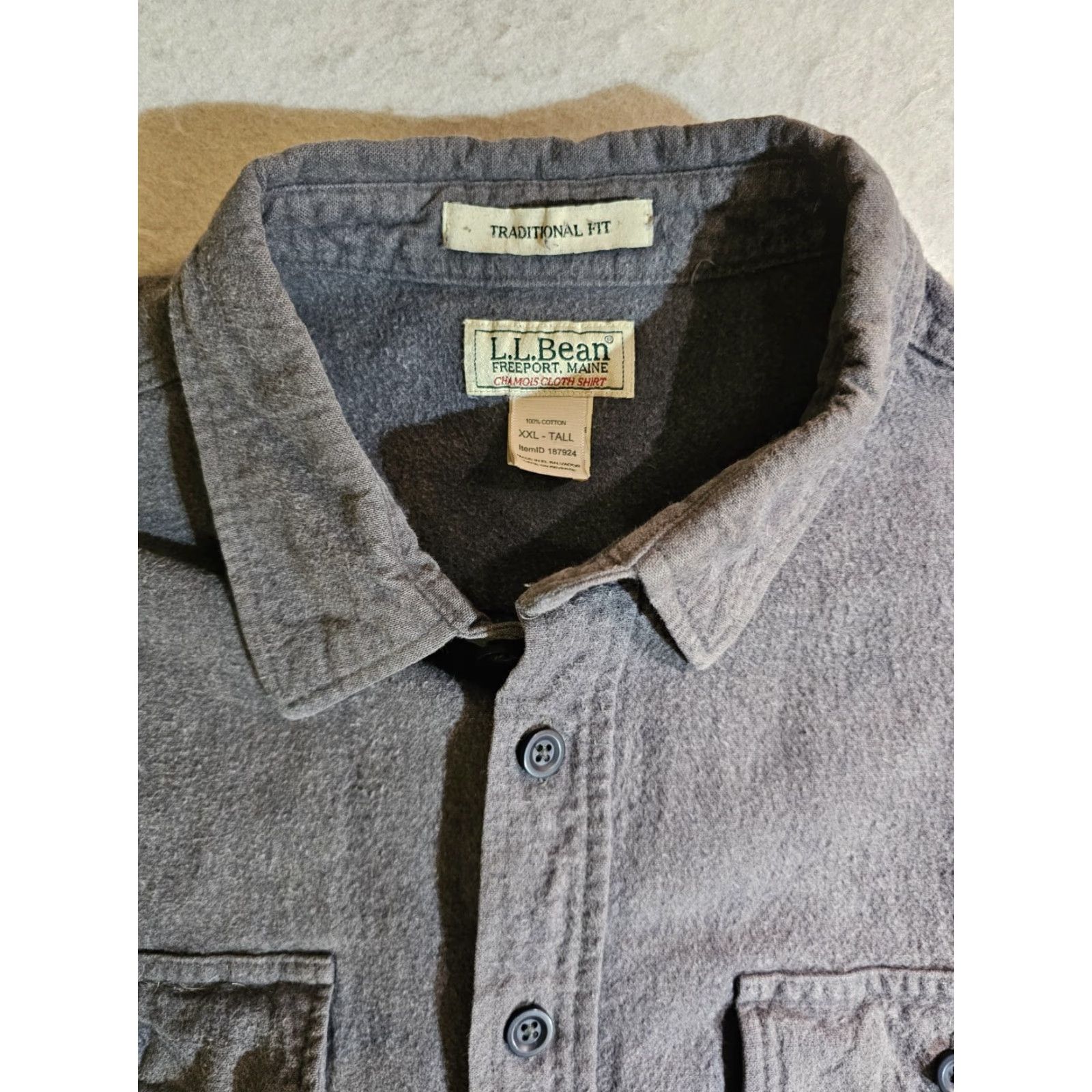 Vintage VINTAGE L.L. BEAN Button-Up Shirt Mens 2XL Tall 100% Cotton Chamois Traditional Fit Long Sleeve Camouflage Gray Flannel Pockets Size US XXL / EU 58 / 5 - 3 Thumbnail