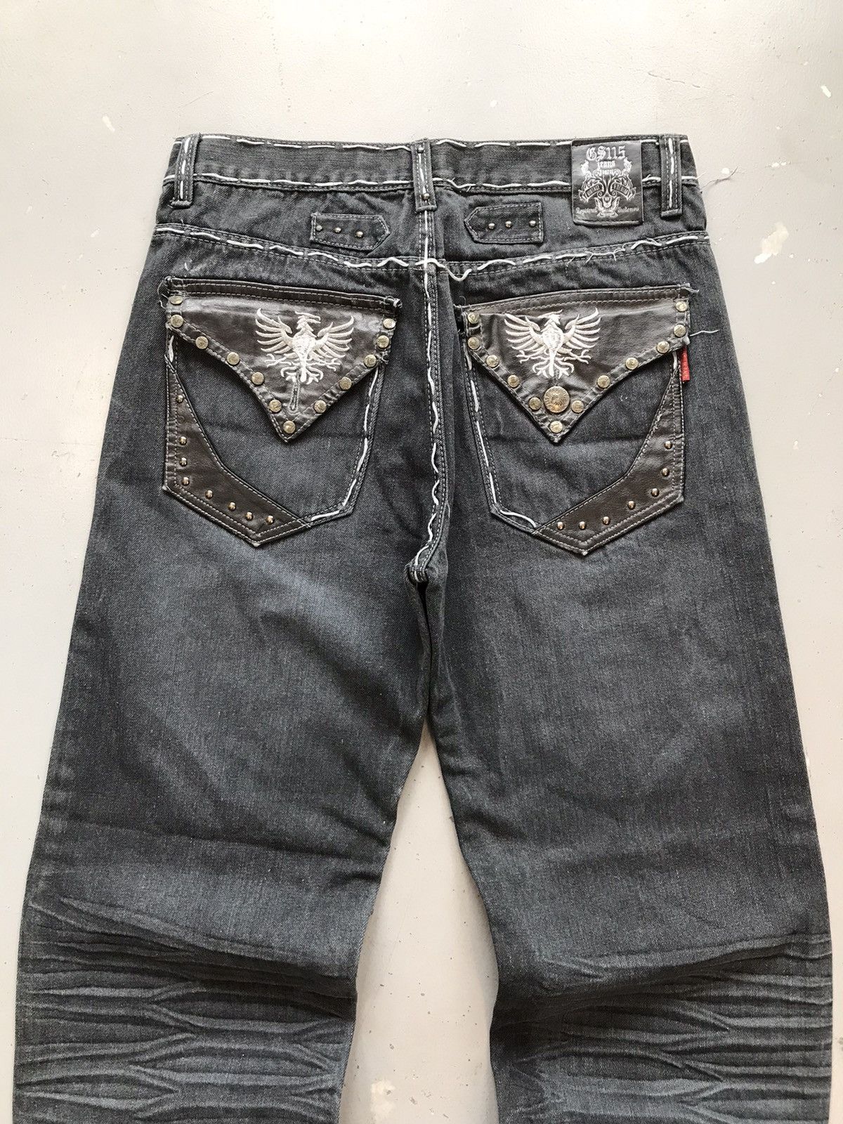 Vintage Vintage GS115 Y2K crazy embroidered studd denim Size US 32 / EU 48 - 11 Thumbnail