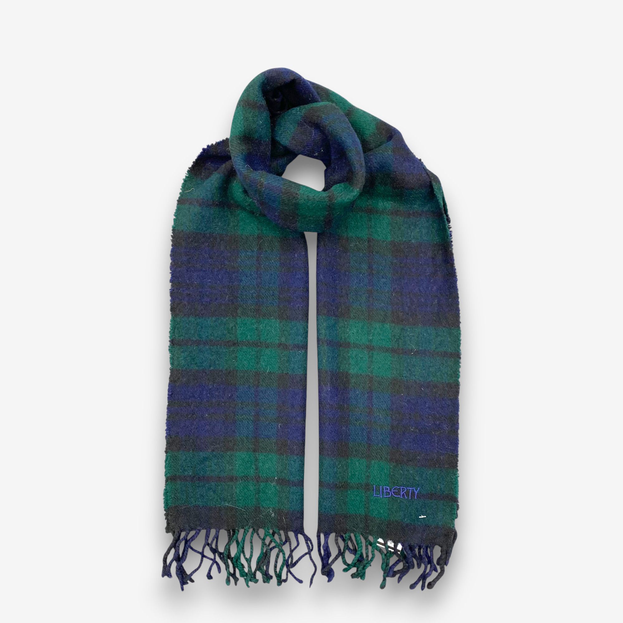 Vintage Liberty of London Scarf Wool Winter Plaid Scarves