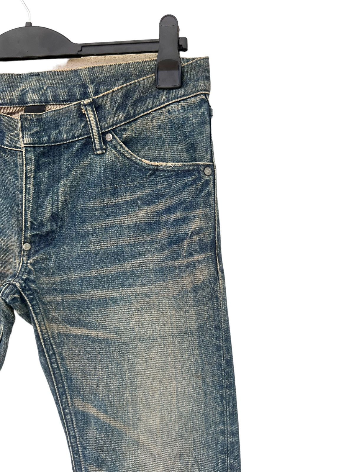 Japanese Brand Vintage Pledge Japan Distressed Muddy Denim Slim Jeans Size US 31 - 12 Thumbnail