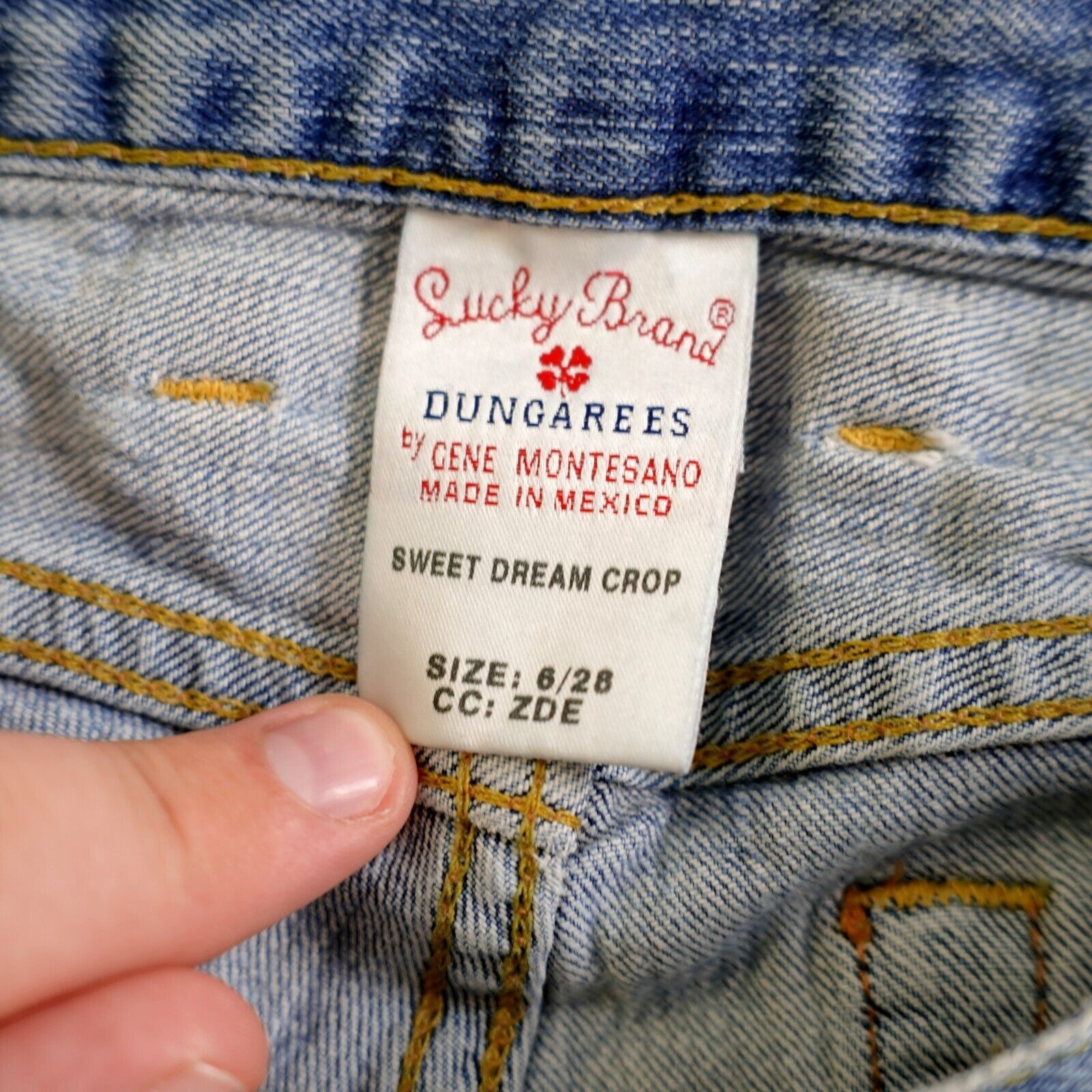 Lucky Brand Lucky Brand Dungarees Sweet Dream Crop Light Blue Stone Wash Size 31" - 10 Thumbnail