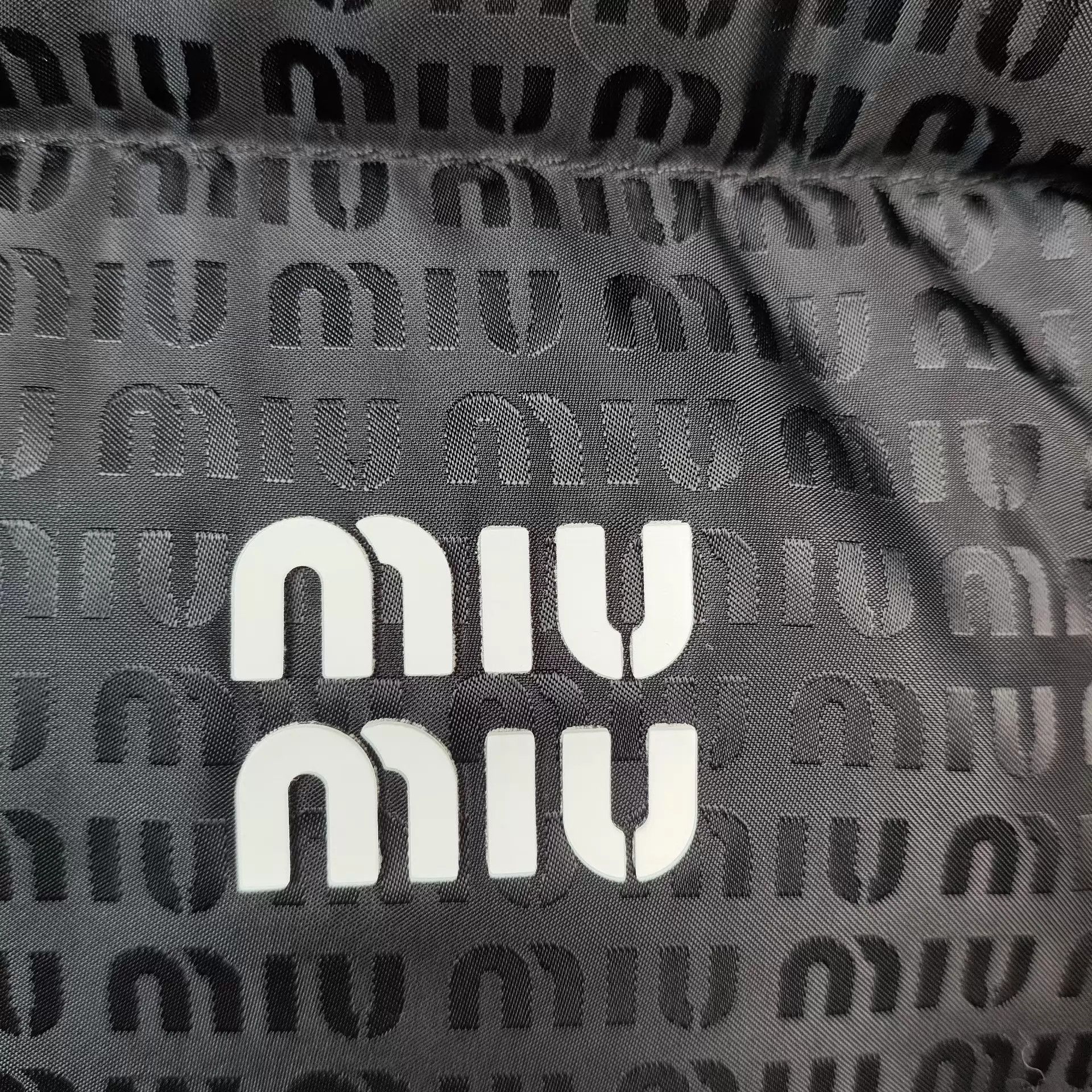 Miu Miu MIU MIU full print wide short puffer jacket women's black Size S / US 4 / IT 40 - 3 Thumbnail