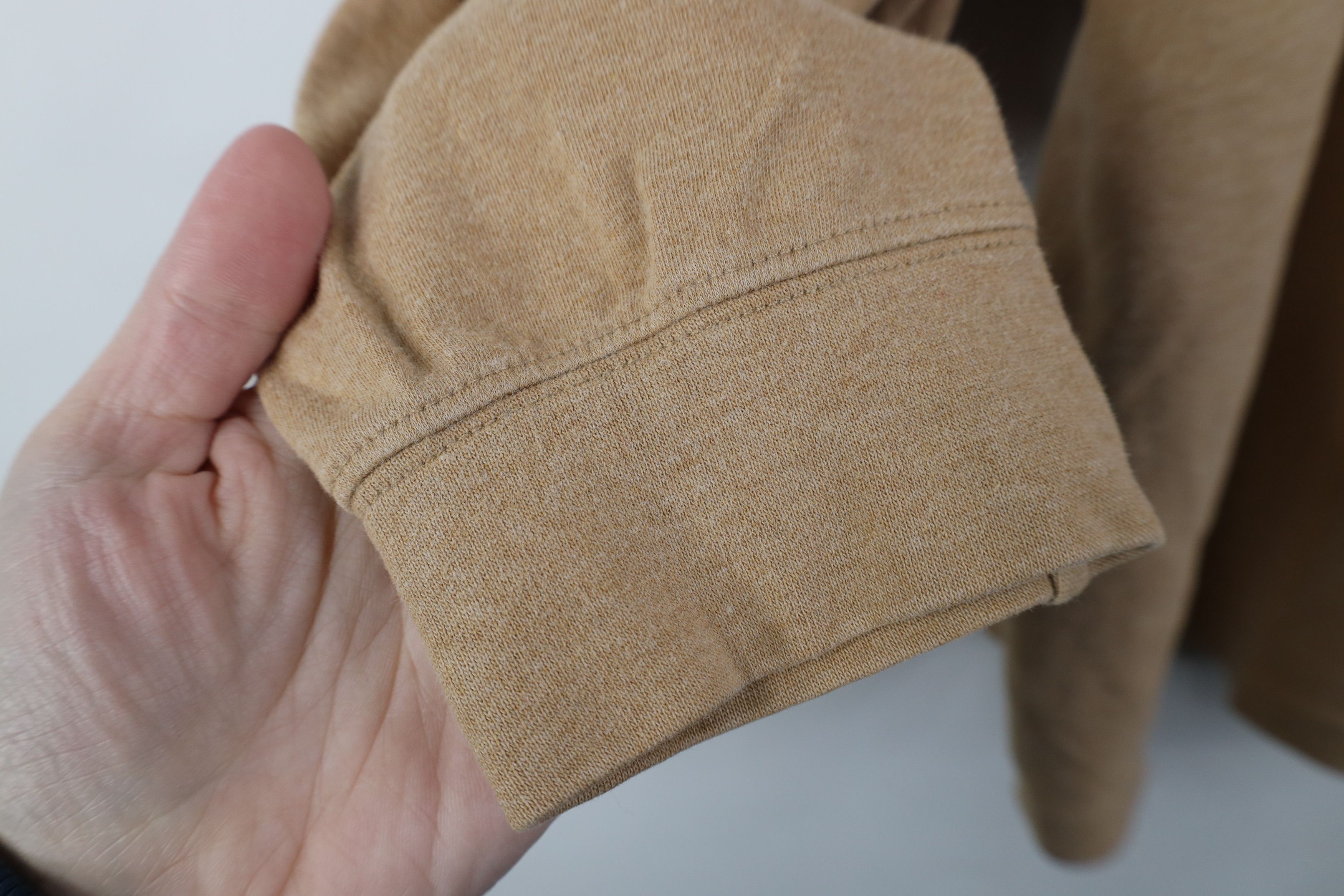 Lands' End Vintage 90s Lands End Blank Turtleneck T-Shirt Camel Brown Size US L / EU 52-54 / 3 - 8 Thumbnail