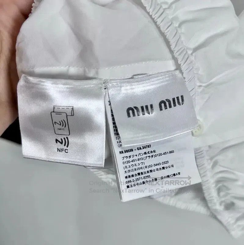 Miu Miu Miu Miu White Cotton Blend T-Shirt . Size M / US 6-8 / IT 42-44 - 5 Thumbnail