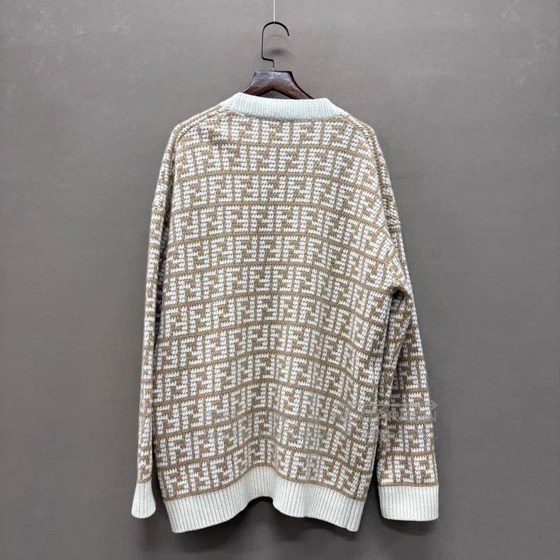 Fendi Fendi Light Coffee Color Full Print Double F Knitted Cardi Size XXS / US 00 / IT 34 - 2 Thumbnail