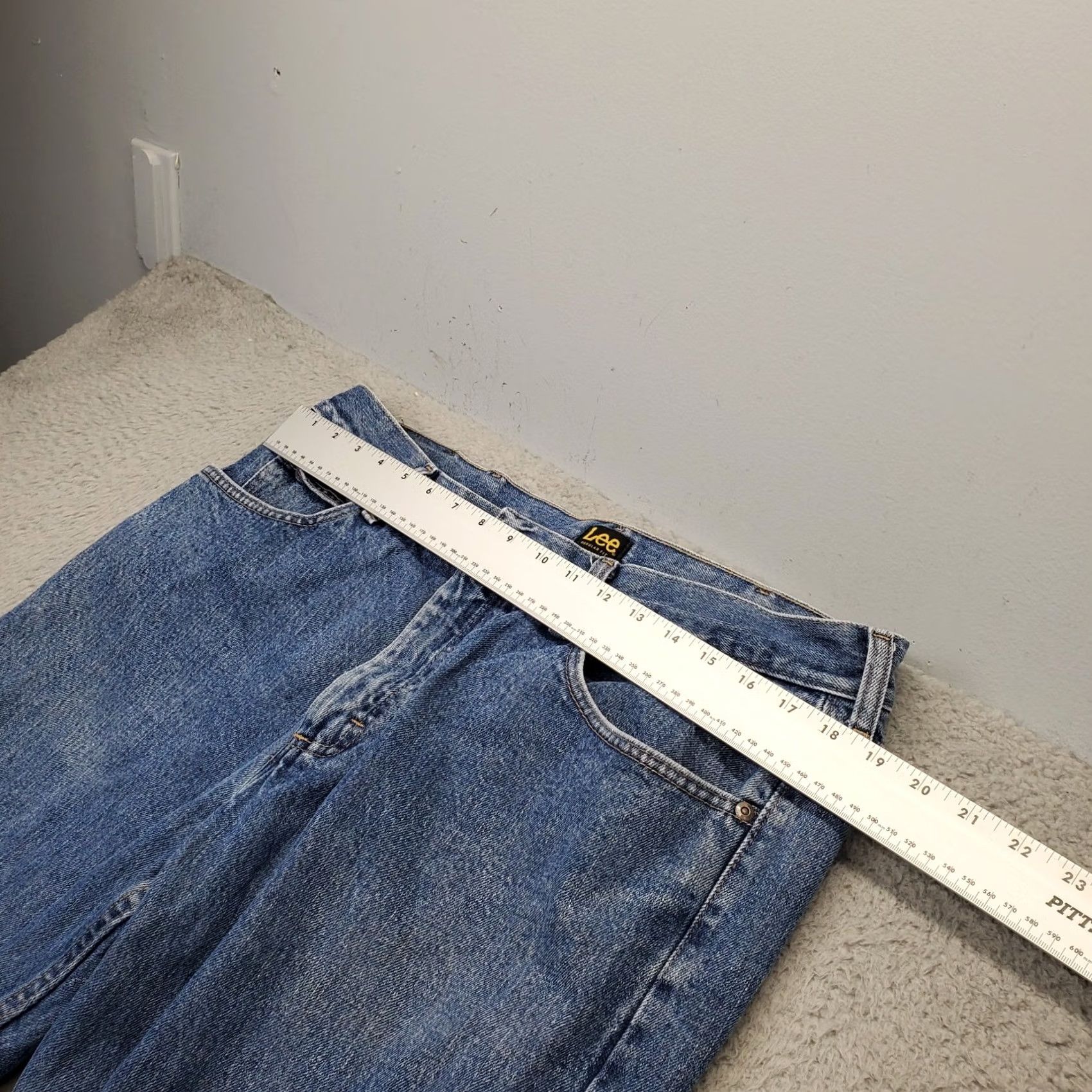Lee Lee Jeans Mens Regular Fit 38x30 Blue Denim Flat Front Straight Leg Jeans Size US 38 / EU 54 - 3 Thumbnail