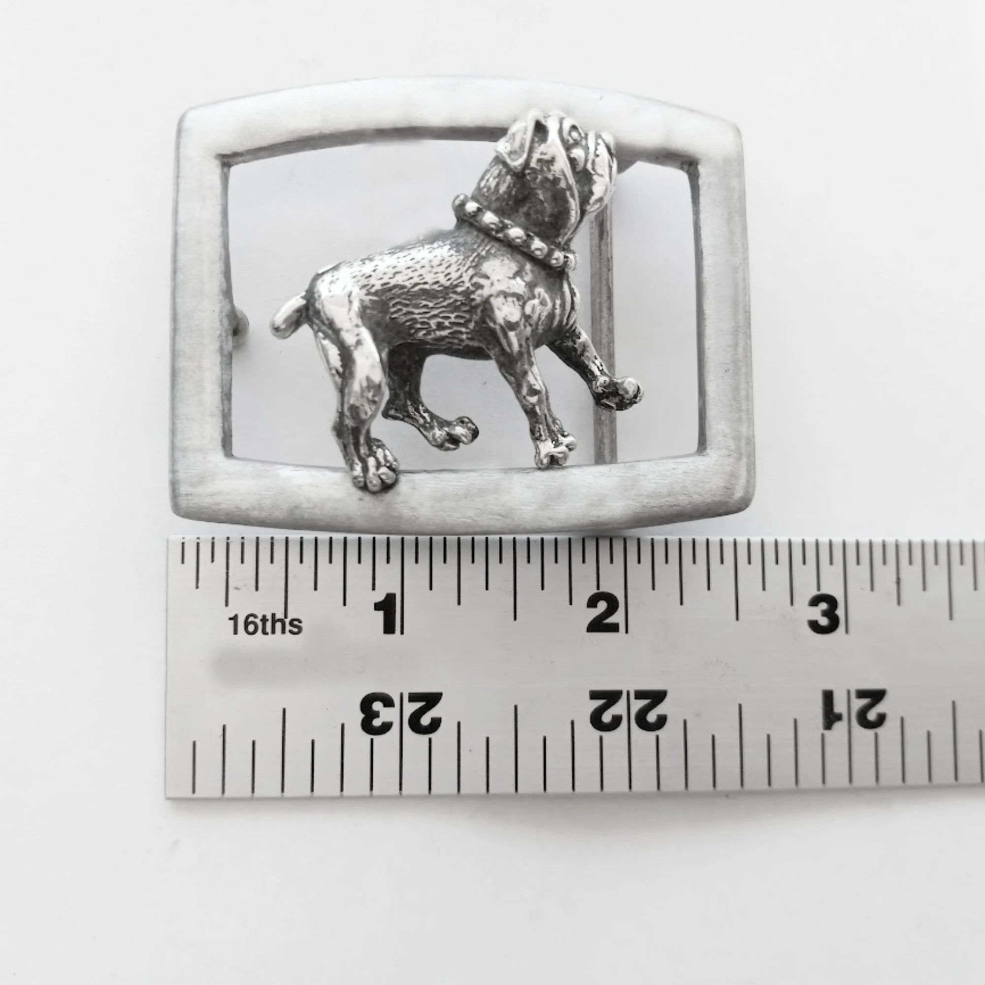 Other Men's silver belt buckle Bulldog design .925 stamped Size ONE SIZE - 3 Thumbnail