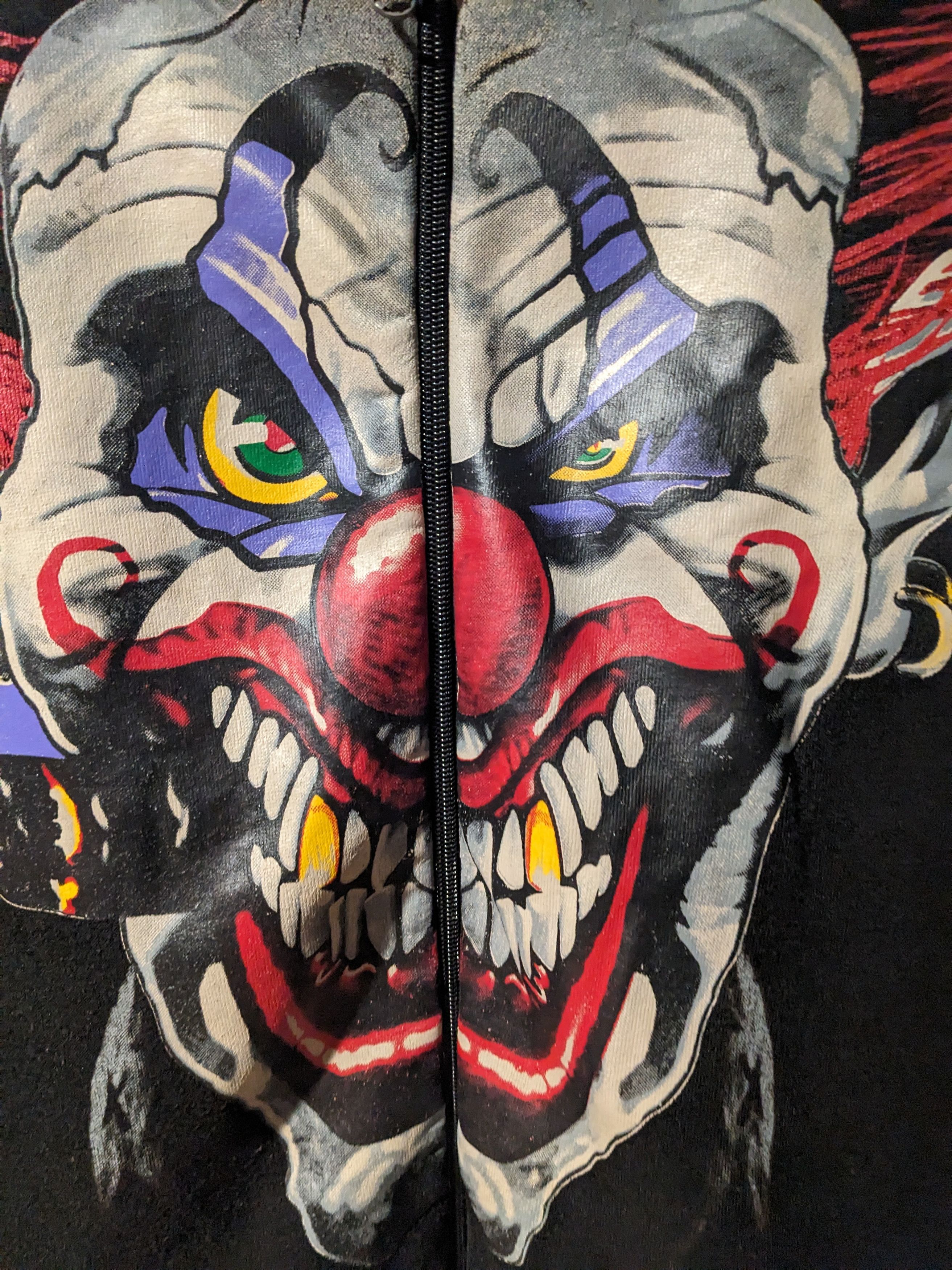 Expert Horror × Vintage Vintage Y2K Clown Scary Horror Black X-Large Full Zip Hoodie Size US XL / EU 56 / 4 - 2 Thumbnail