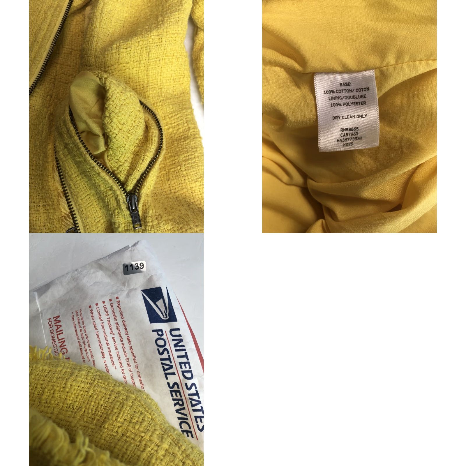 Vintage Halogen Womens Cotton Full Zip Collar Jacket Yellow Size 1 Womens Mens? Size XS / US 0-2 / IT 36-38 - 8 Thumbnail