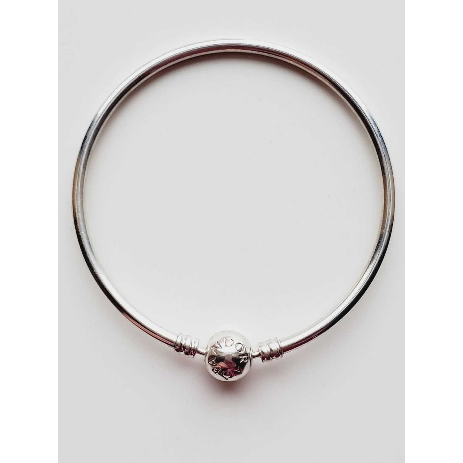 pandora Pandora Charm Barrel Bangle Bracelet S925 Silver 7.5”/19cm Size ONE SIZE - 4 Thumbnail