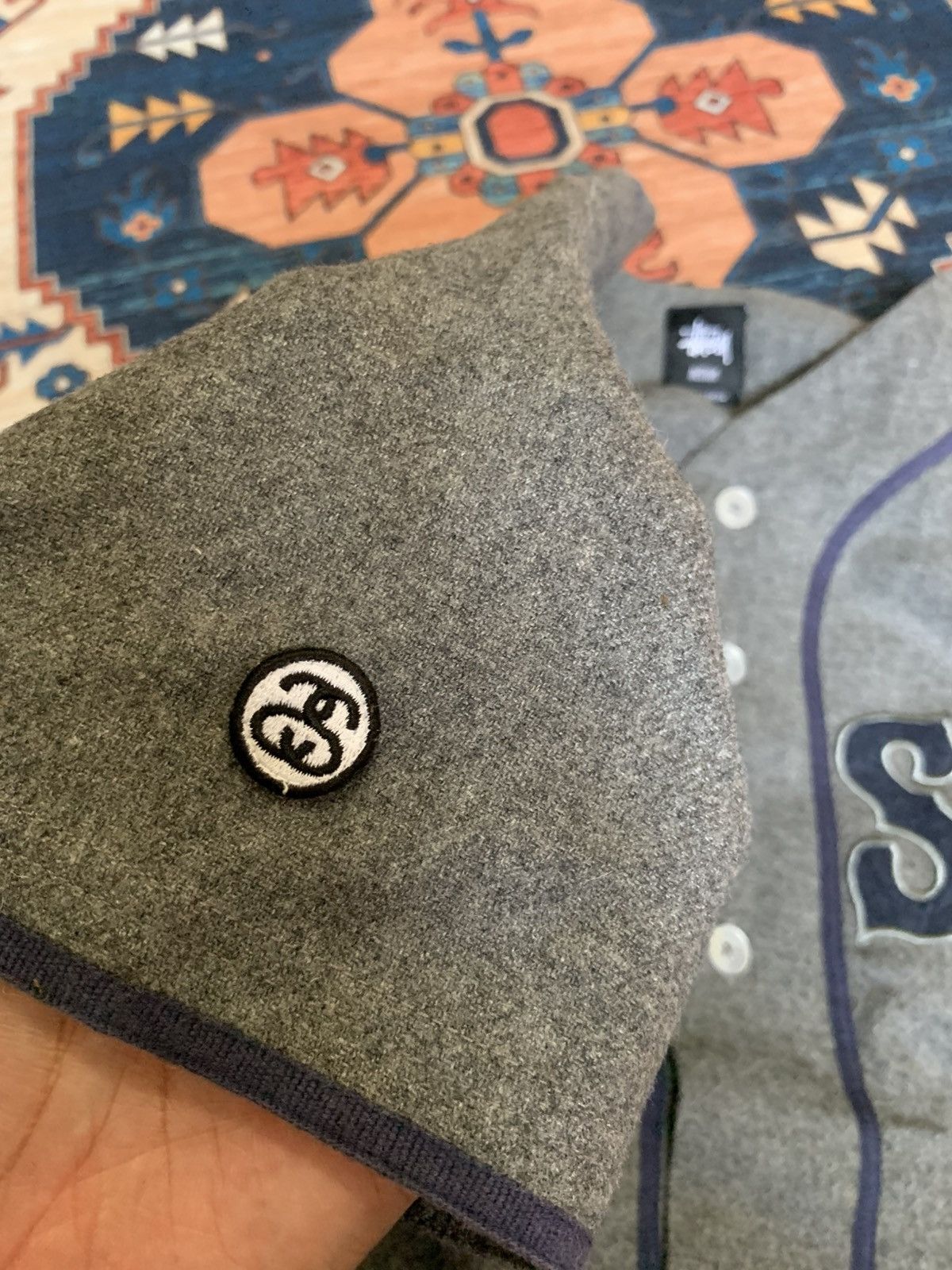 Stussy Vintage Stussy Baseball Jersey Big Logo Grey T-shirt Size US L / EU 52-54 / 3 - 6 Thumbnail