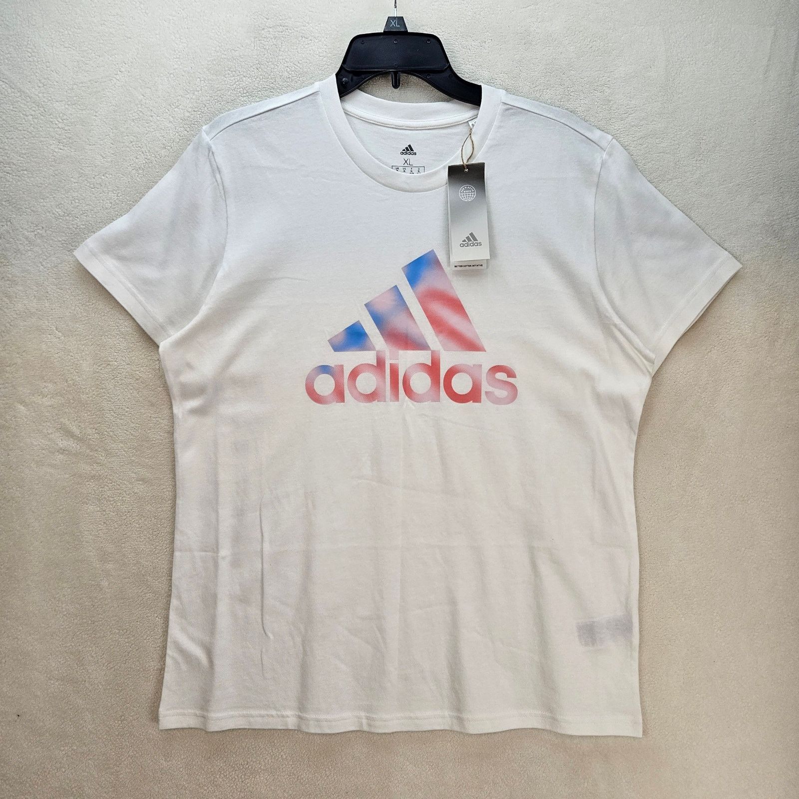 Adidas ADIDAS WOMEN'S XL AMERICAN FLAG LOGO WHITE TSHIRT NWT HL8506 Size XL / US 12-14 / IT 48-50 - 1 Thumbnail