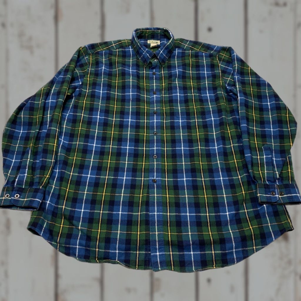 Vintage VINTAGE L.L. Bean Flannel Shirt 228061 Men’s 2XL Scotch Plaid Long Sleeve 100% Cotton Size US XXL / EU 58 / 5 - 1 Thumbnail