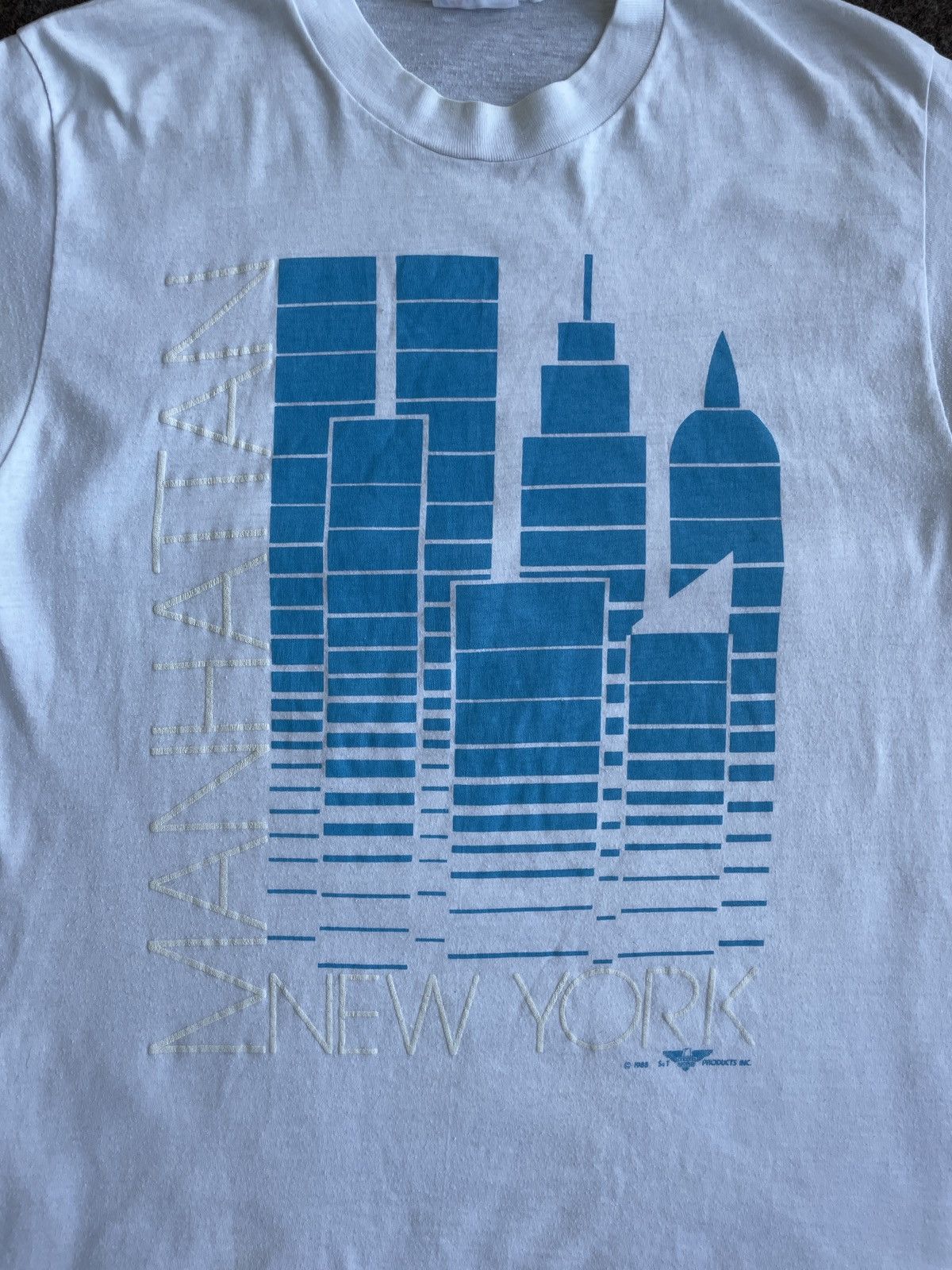 Hanes Hanes Vintage 1988 Single Stitch New York T-Shirt Size US M / EU 48-50 / 2 - 2 Thumbnail