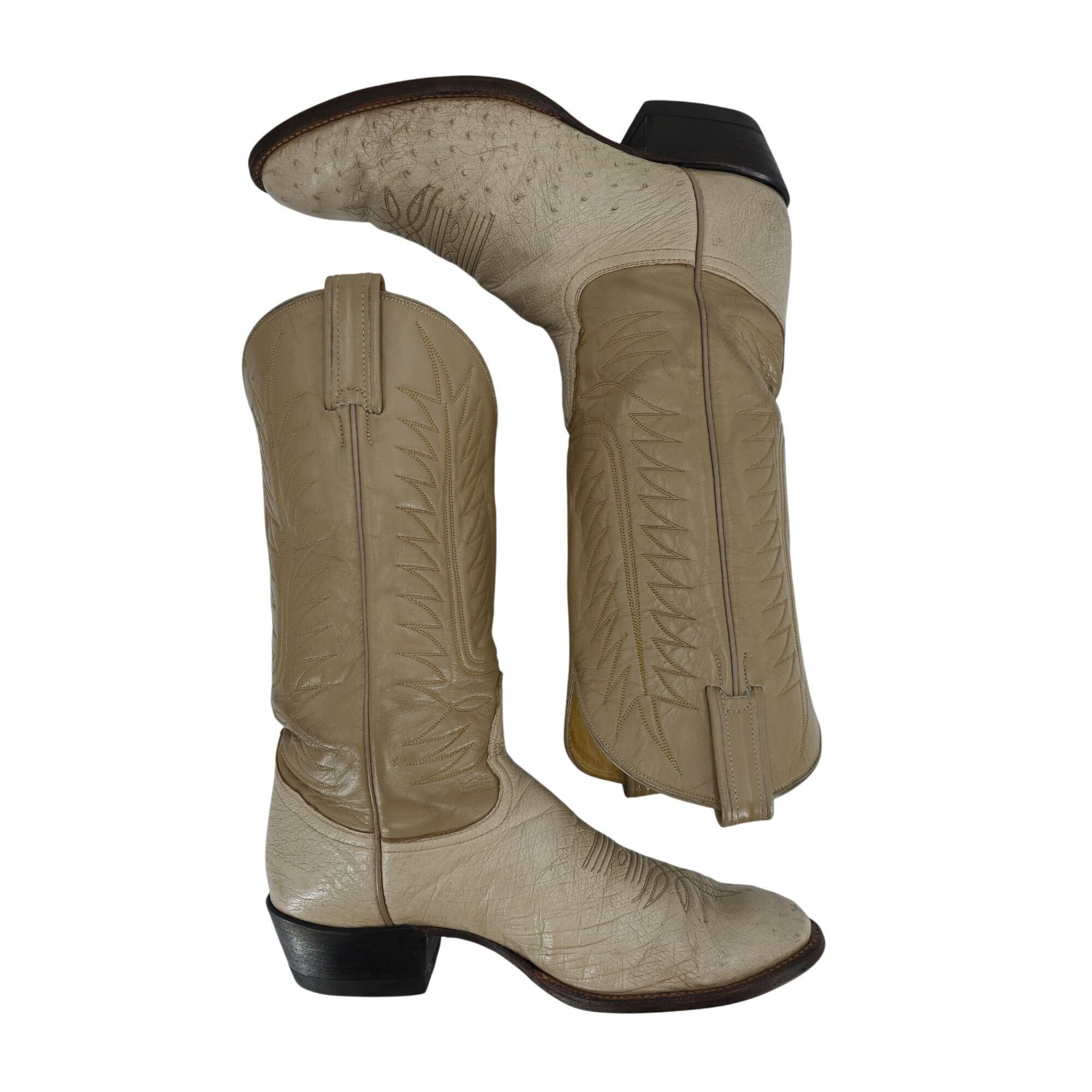 Tony Lama Tony Lama Exotic Ostrich Men Size 9.5D Cream Beige Leather Size US 9.5 / EU 42-43 - 10 Thumbnail