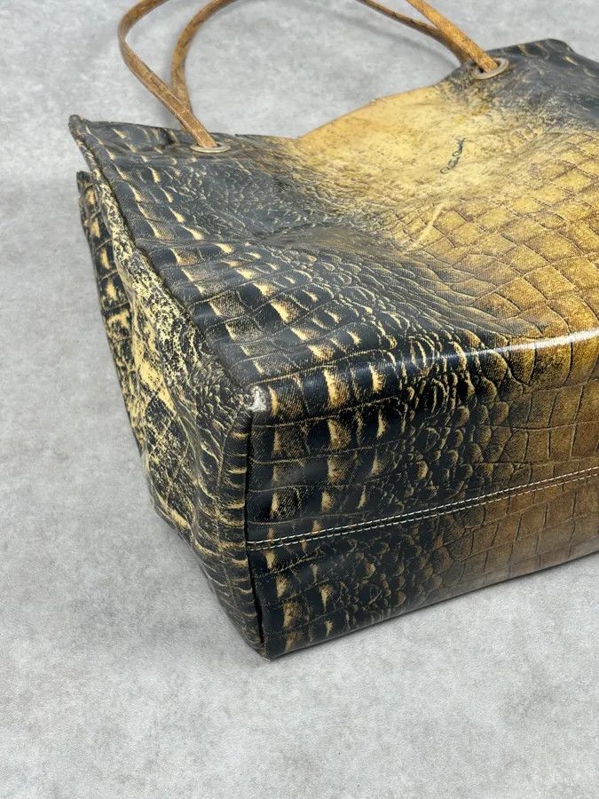 Roberto Cavalli Roberto Cavalli Black Leather Crocodile Embossed Tote Bag Size ONE SIZE - 6 Thumbnail