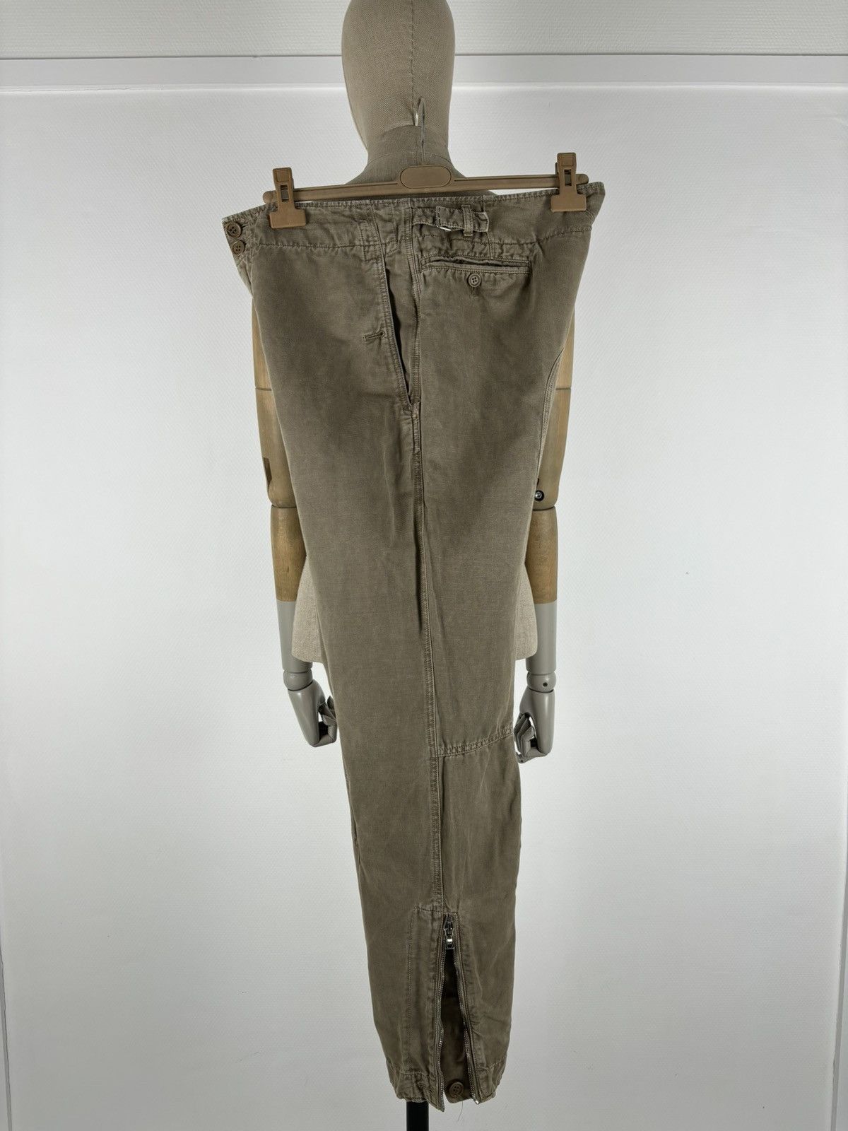 Prada Archive Linen-Cotton Garment Dyed Pants Cargo Zip Trousers Size US 33 - 6 Thumbnail