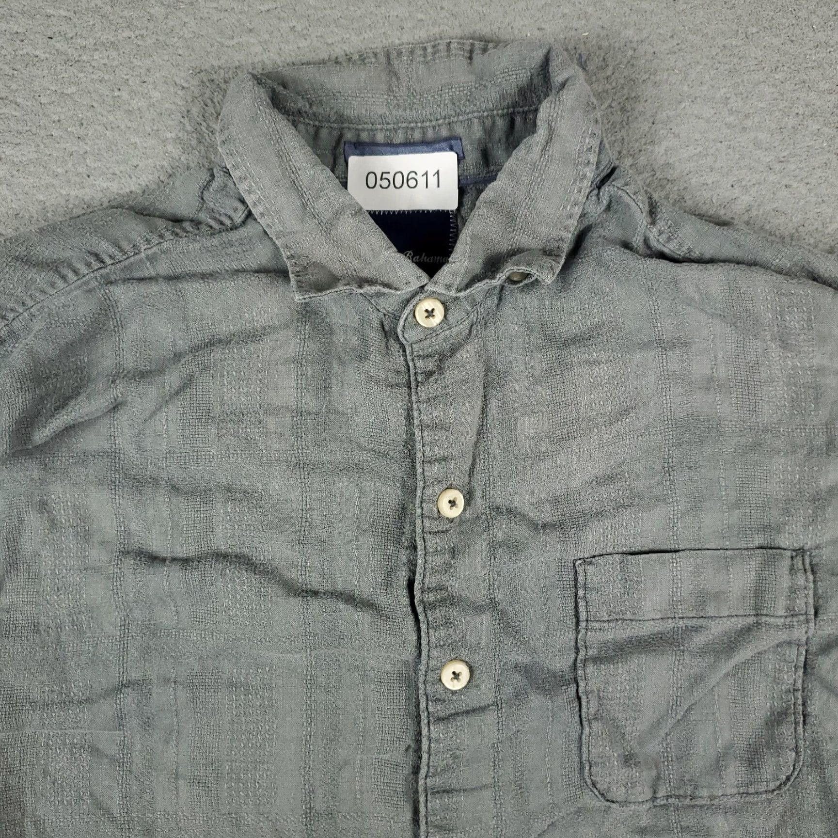 Tommy Bahama Tommy Bahama Shirt Mens Large Gray Linen Hawaiian Button Up Short Sleeve Adult L Gray Hawaiian Shirt Size US L / EU 52-54 / 3 - 2 Thumbnail