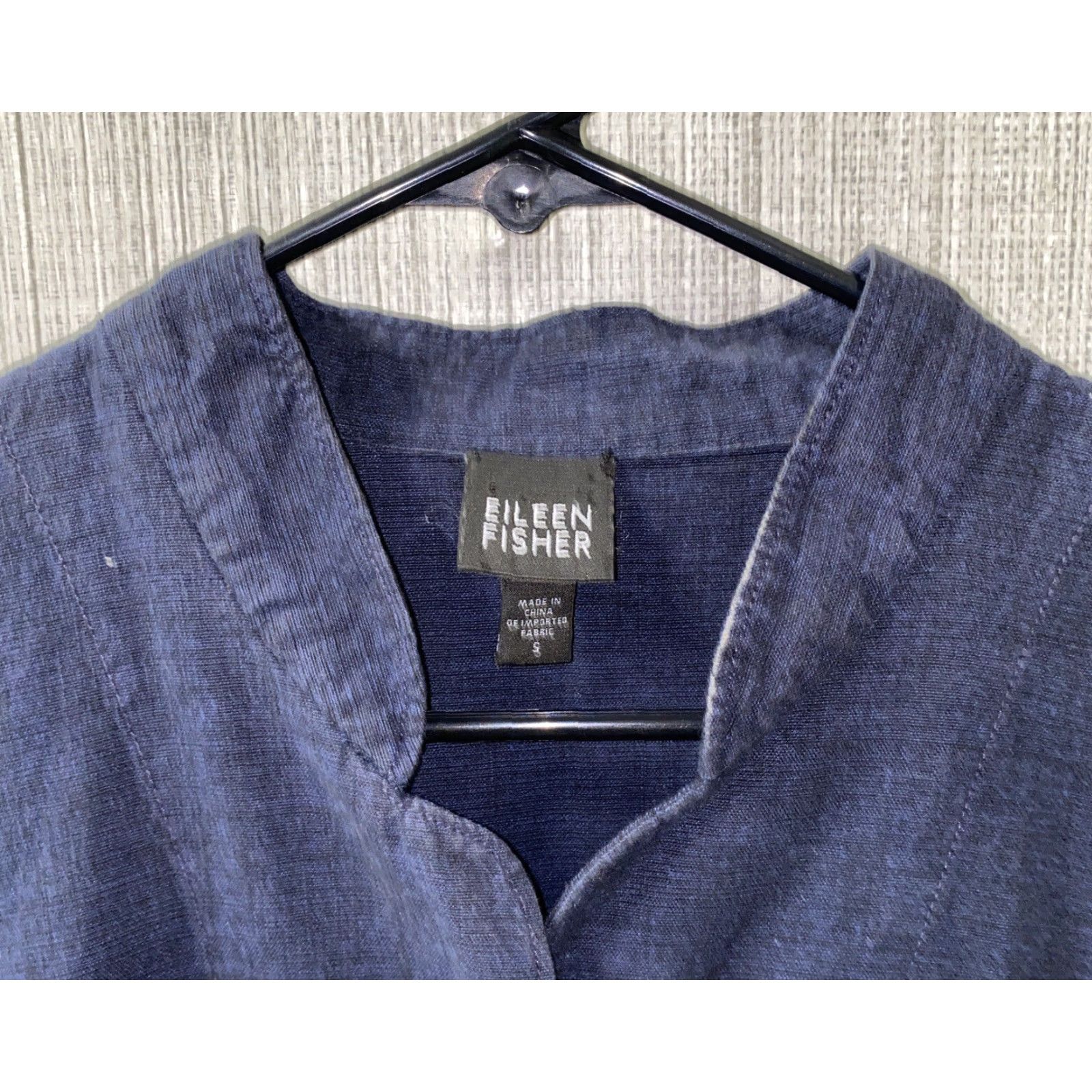 Eileen Fisher EILEEN FISHER Blouse Womens Size S Long Sleeve Navy Blue Cotton Casual Size S / US 4 / IT 40 - 3 Thumbnail