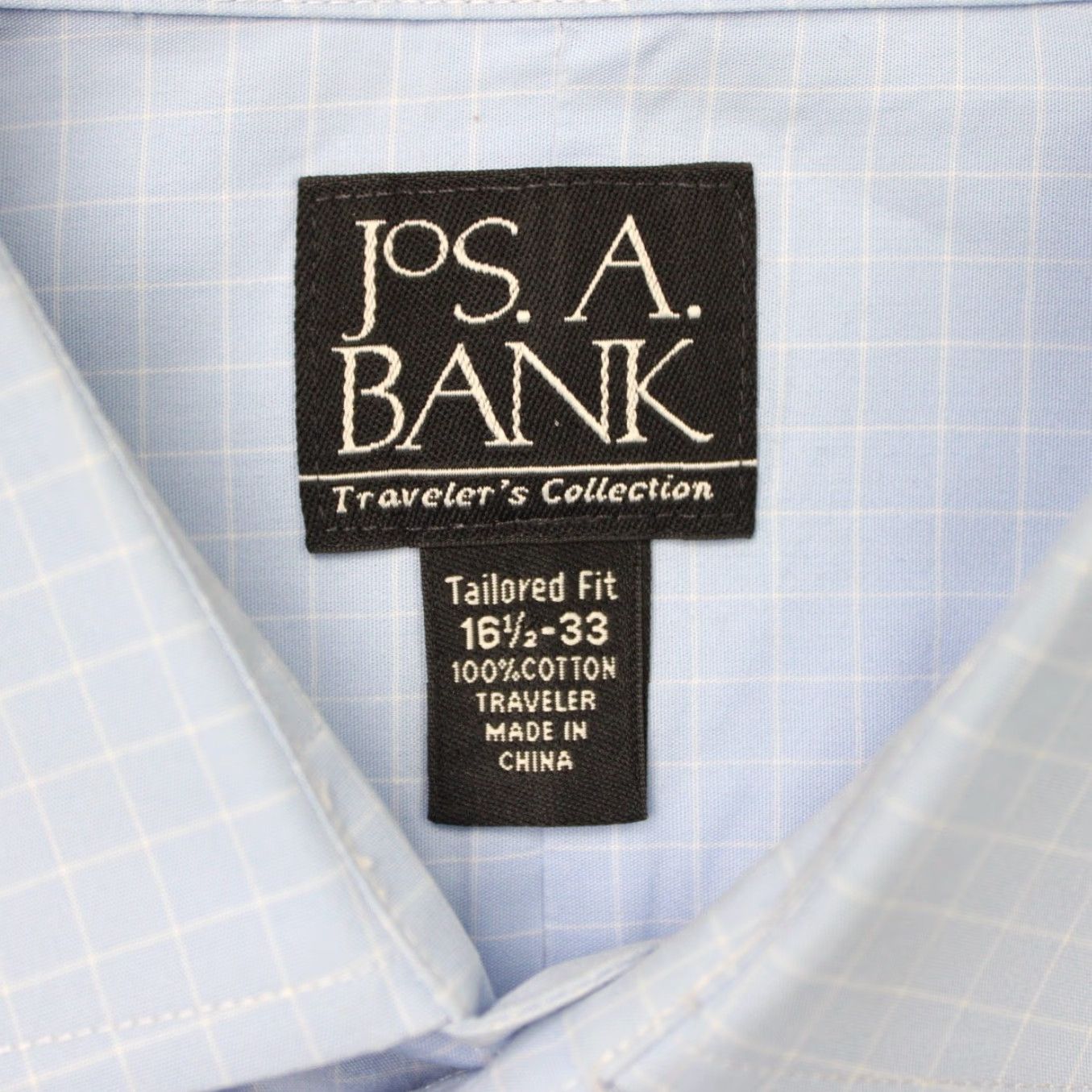 Jos. A. Bank Jos A Bank Shirt Mens 16 1/2, 33 Blue Traveler's Tailored Fit Cotton Long Sleeve Dress Shirt Regular Blue Mens Size US XL / EU 56 / 4 - 6 Thumbnail