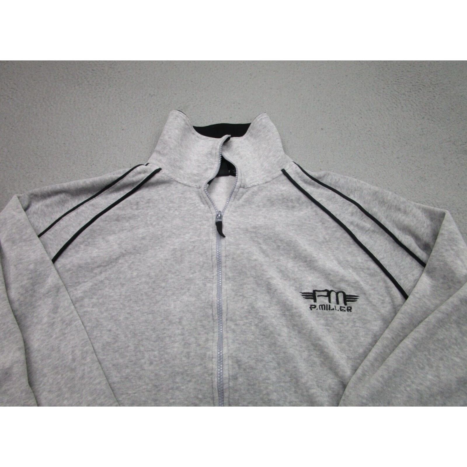 Velvet VINTAGE P. Miller Gray Velour Track Jacket Mens 2XL Retro Hip Hop Size US XXL / EU 58 / 5 - 2 Thumbnail
