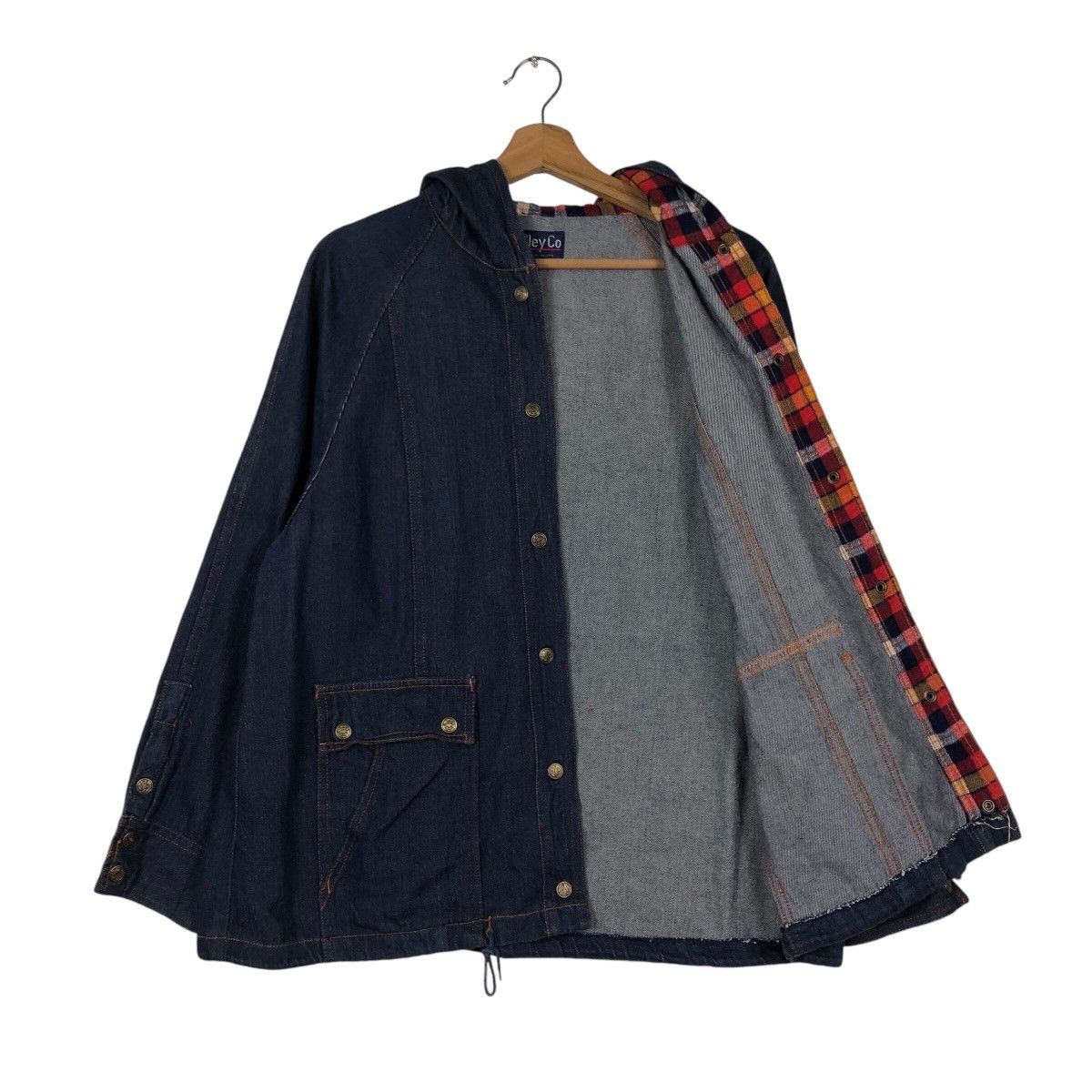 Japanese Brand 📌Vintage Denim Jacket Biker Design Valley Co Hoodie Size US M / EU 48-50 / 2 - 14 Thumbnail